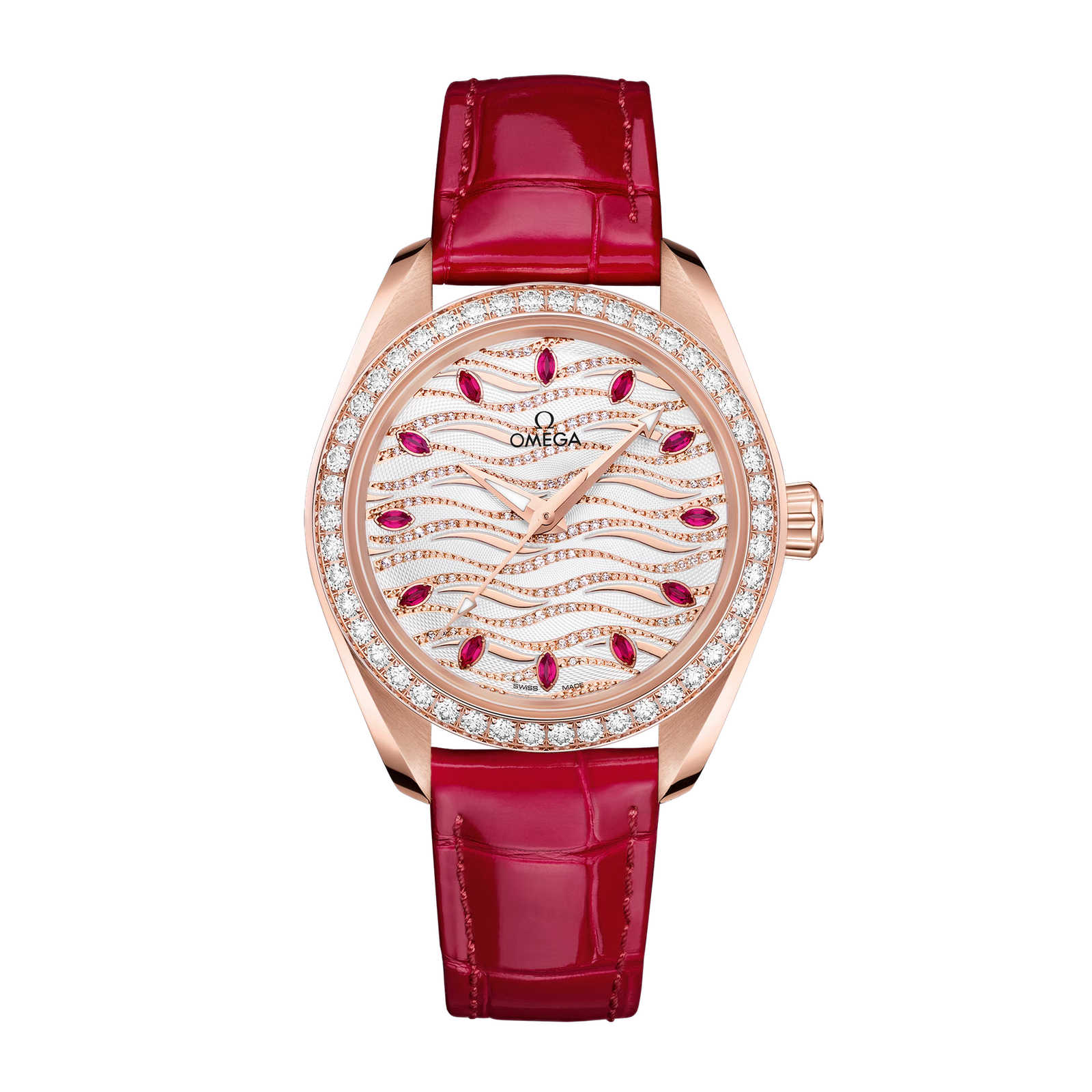 457bf4efecf575690358dbf2357e10c6.png Aqua Terra Rose Gold Diamond White Dial 34mm - Image 1