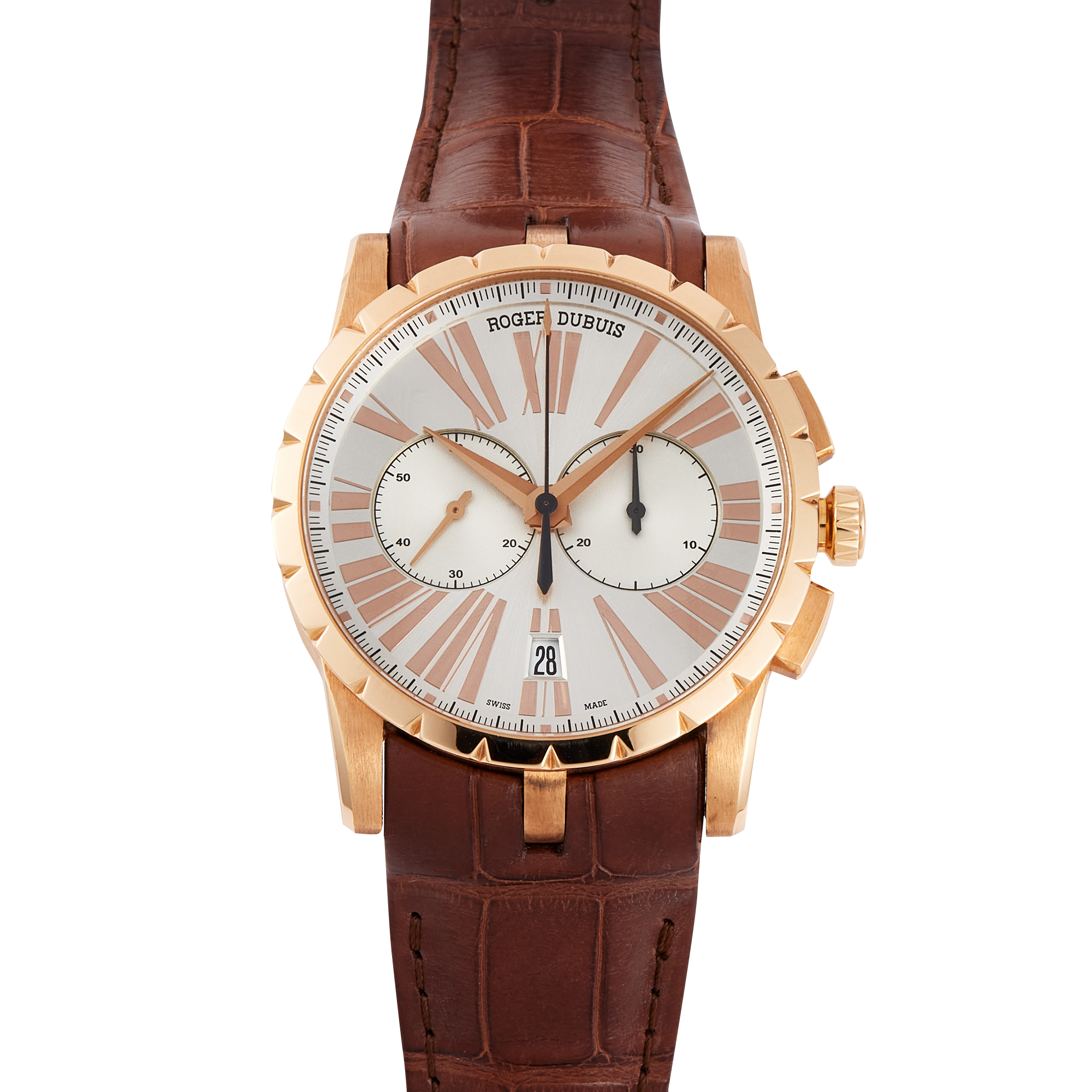 45e1b04aa646fe0178216abdb7c26957.webp Excalibur Chronograph Rose Gold Silver Dial 42mm - Image 1