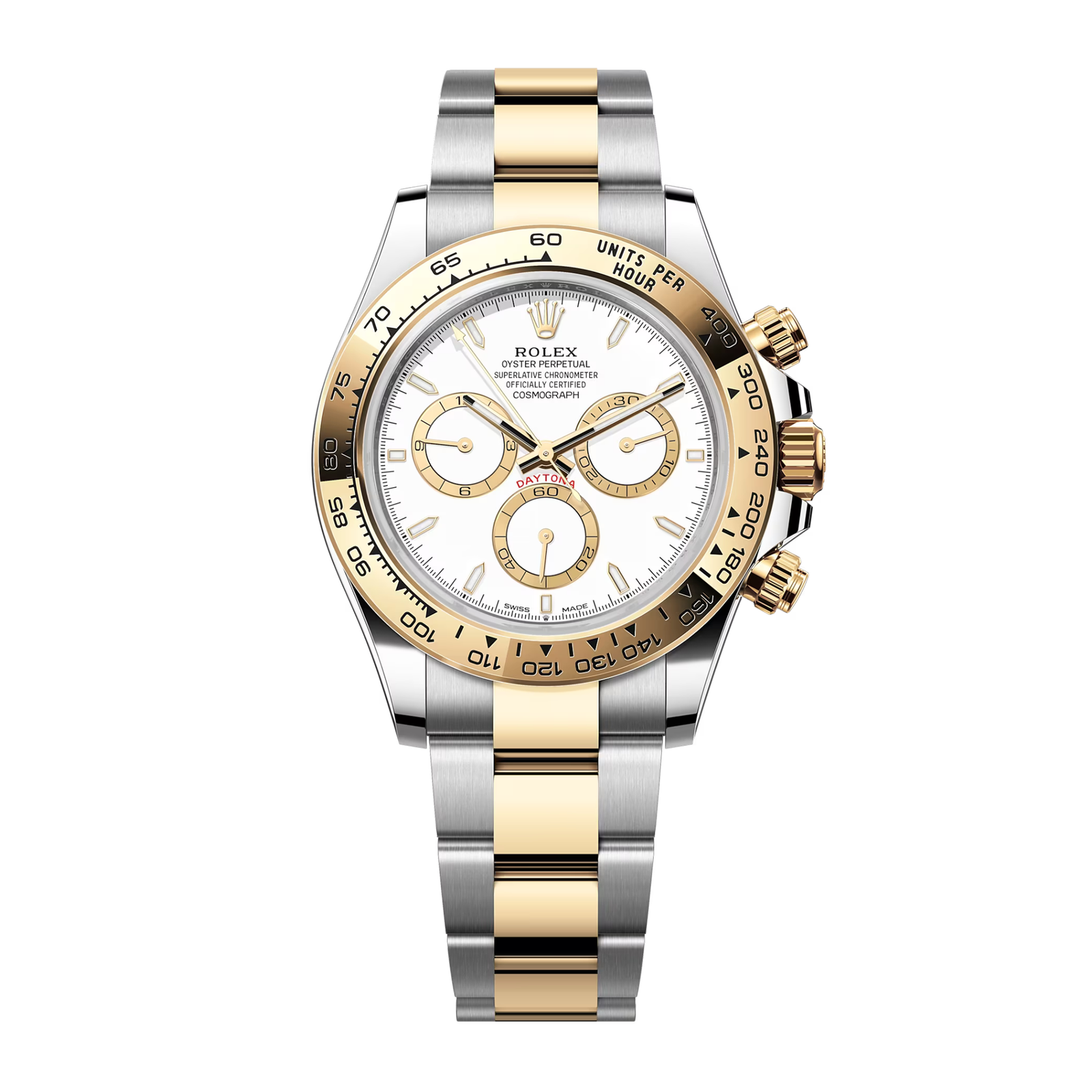 46089a3d78e6530d89b21f873921f3ff.png Daytona Yellow Gold & Steel White Dial 40mm - Image 1