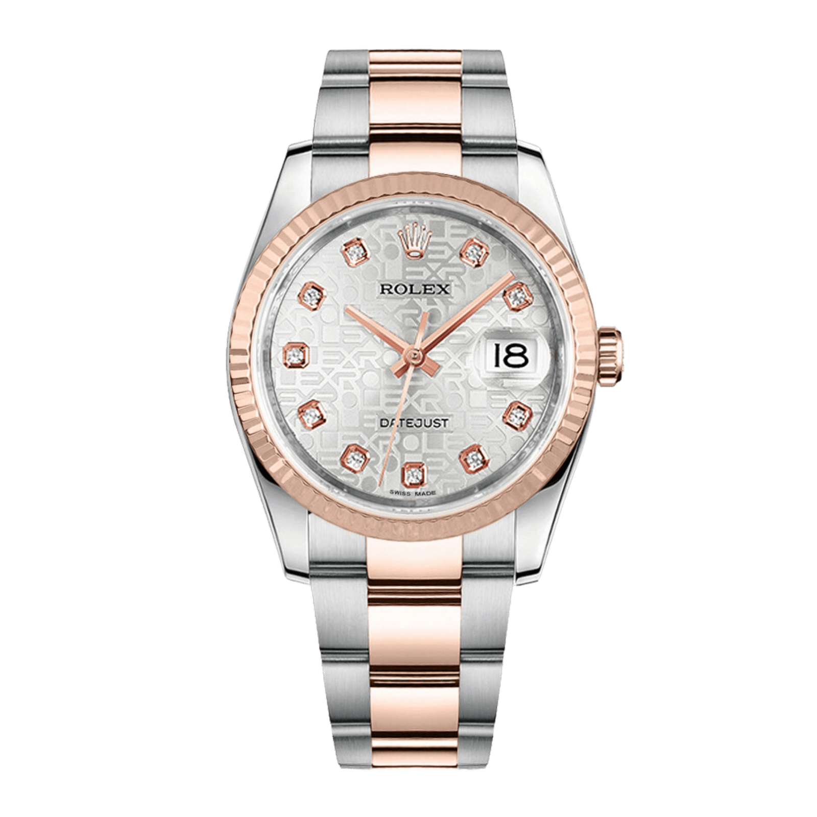 46251cadc3c261b1c93bd4564c4ab982.png Datejust Rose Gold Steel Silver Computer Dial 36mm - Image 1