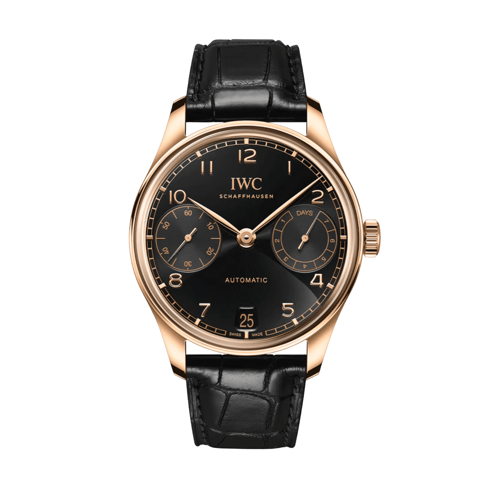 48c4a074e87e0ea5238e821f741d6730.png Portugieser Rose Gold Black Dial 42mm - Image 1
