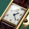 Vintage Tank Must de Cartier Silver with Gold Plated White Dial 20mm - Image 4