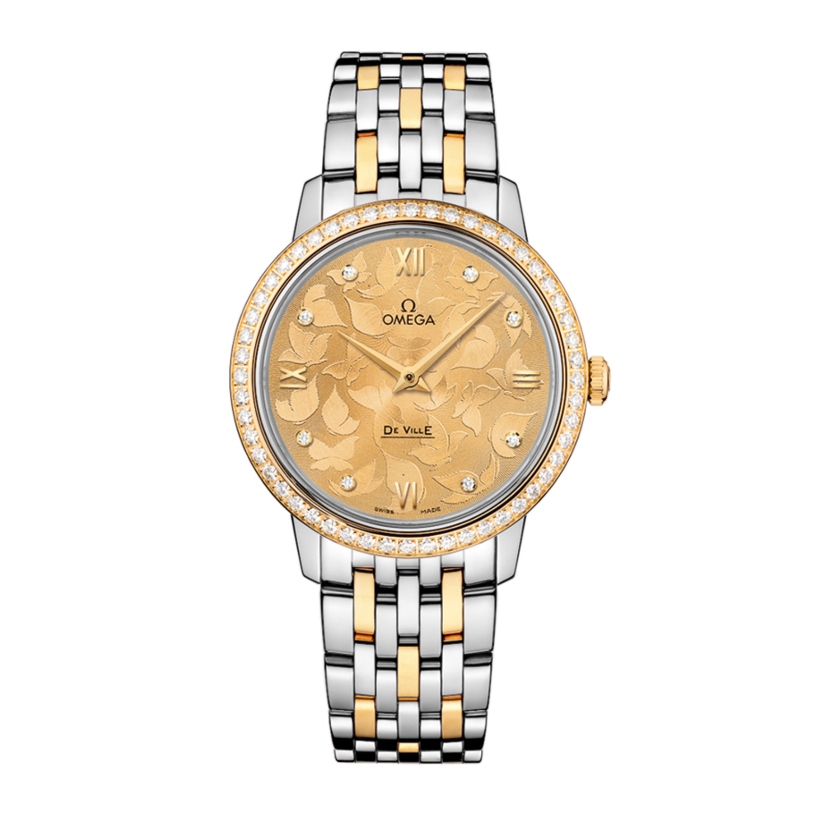 4b891a840731d568823e41b03462273c.png De Ville Yellow Gold & Steel Diamond Gold Dial 33mm - Image 1