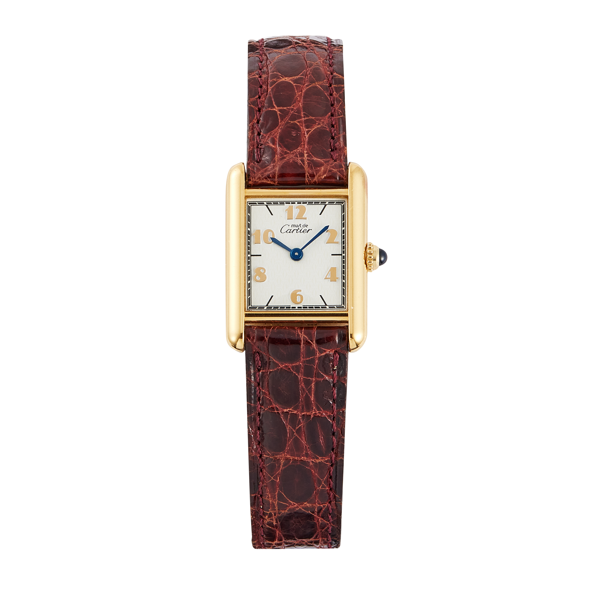 4dcd4e137436c87c2826a81036dbd76f.webp Vintage Tank Must de Cartier Silver with Gold Plated White Dial 20mm - Image 1