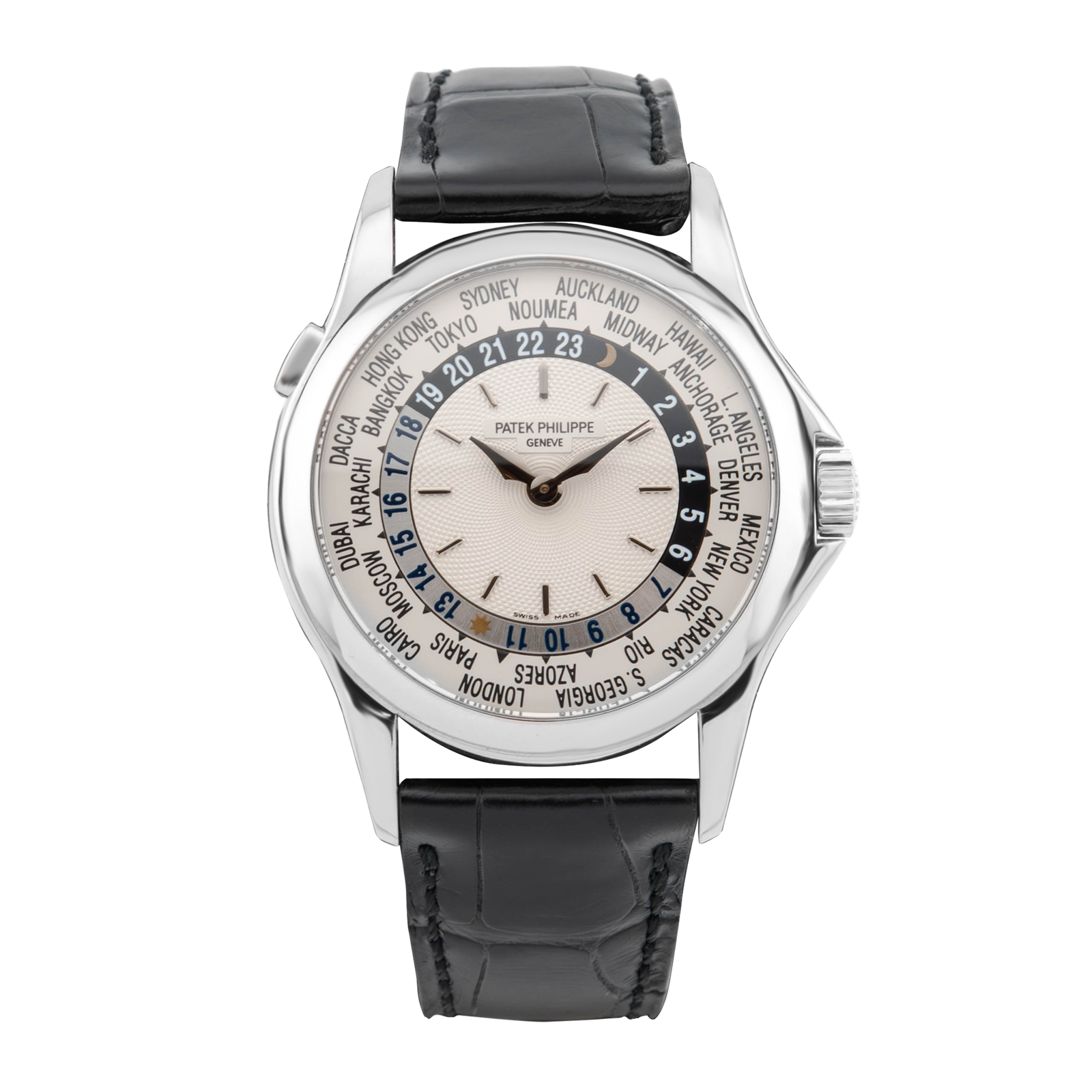 4e168df3161f9a6d59e37bee22c5ec90.png World Time White Gold Silver Dial 37mm - Image 1