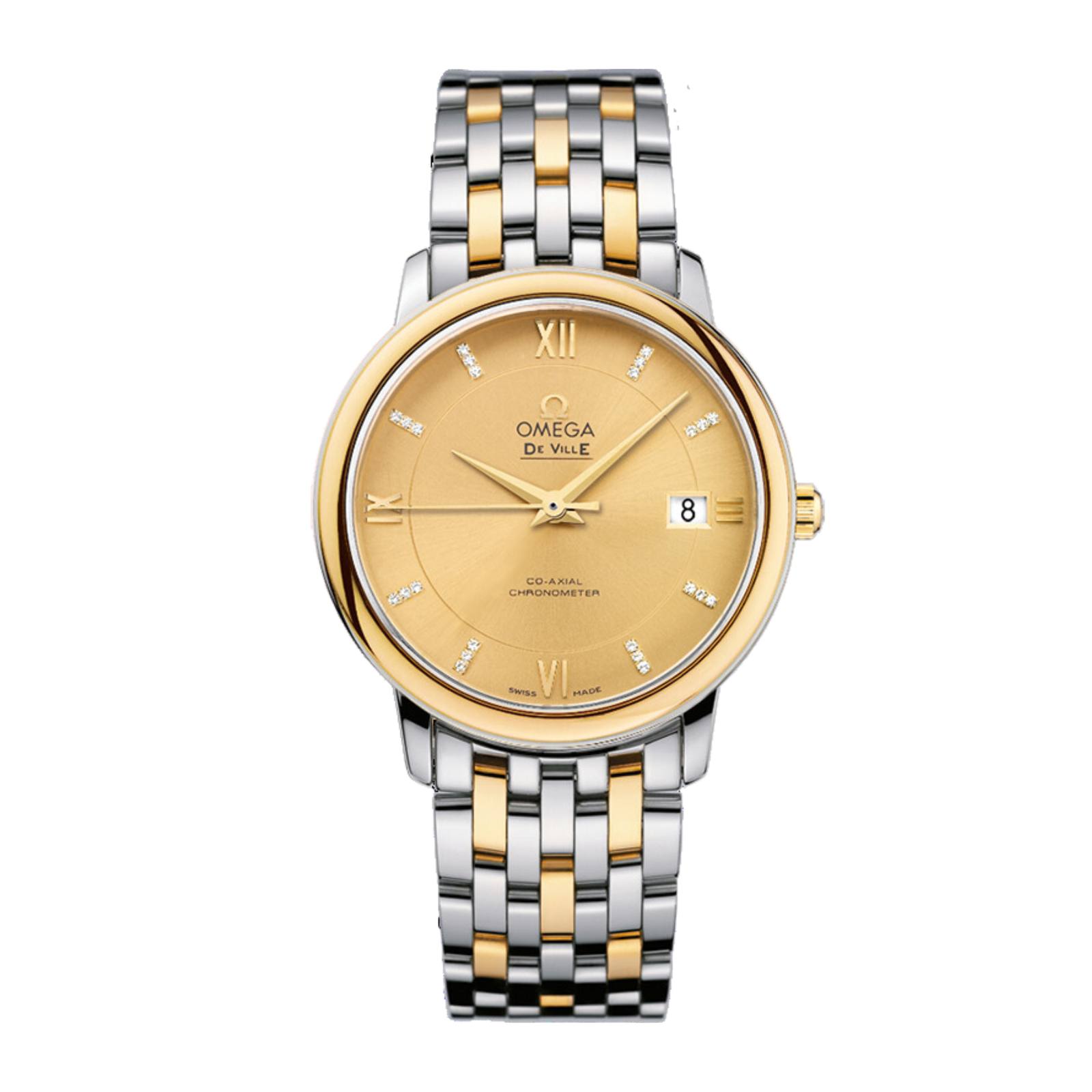 4e9a9de4fbeb9628748cac8d0e060eb9.png De Ville Yellow Gold & Steel Yellow Dial 36mm - Image 1
