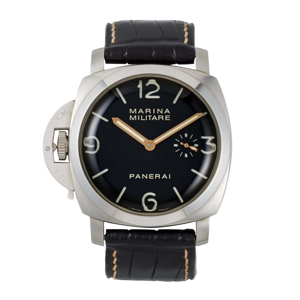4eb73cf34d86040e193650f0c8c98093.webp Luminor 1950 Marina Militare Steel Black Dial Limited Edition 47mm - Image 1
