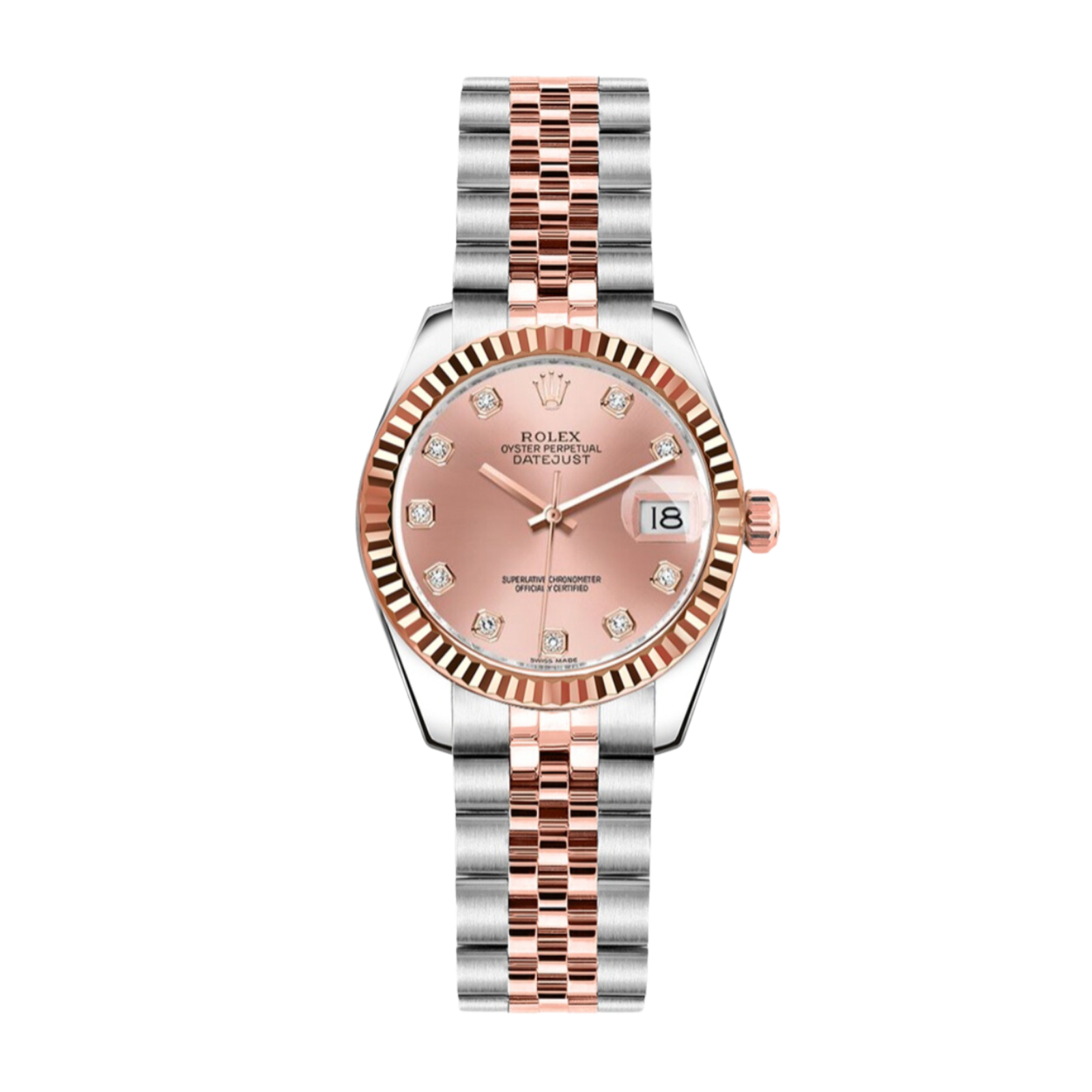 4ed7fc1703ddedf240e9503829abe28d.png Lady-Datejust Rose Gold & Steel Jubilee Pink Dial 26mm - Image 1