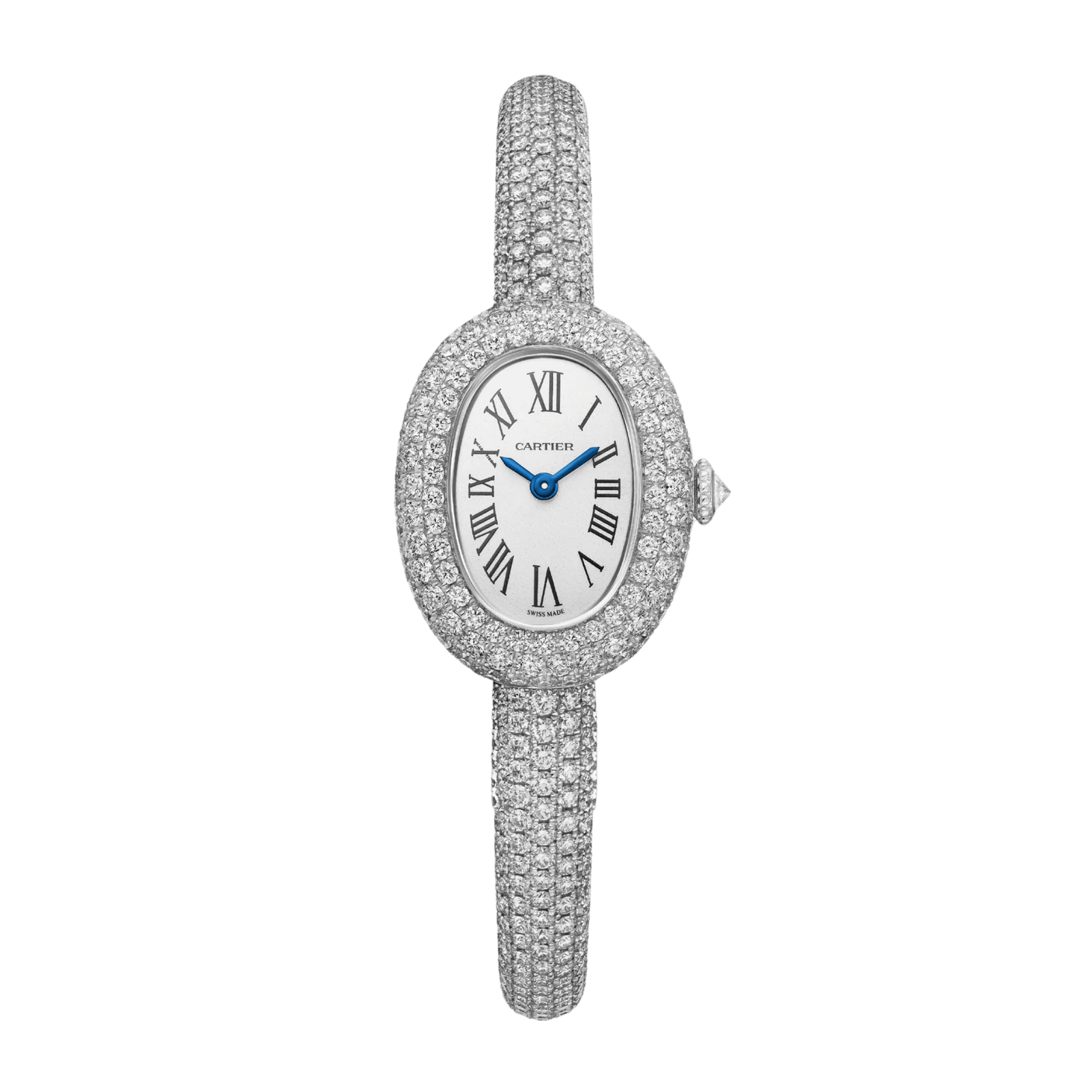 520dc0d0bec3de4006e41dcad4678993.png Baignoire de Cartier White Gold Diamond Silver Dial 24mm - Image 1
