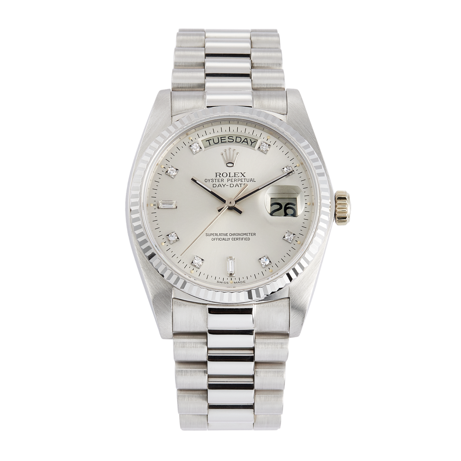 53a93d4c7efc2013be8c938b31008d53.png Vintage Day-Date White Gold Silver Dial 36mm - Image 1
