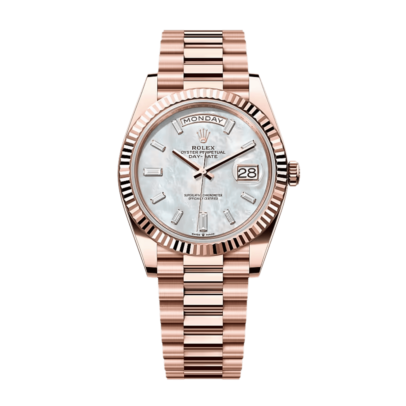 552a21915ddb05a2bda376a5e4606288.png Day-Date Rose Gold Mother of Pearl Dial 40mm - Image 1