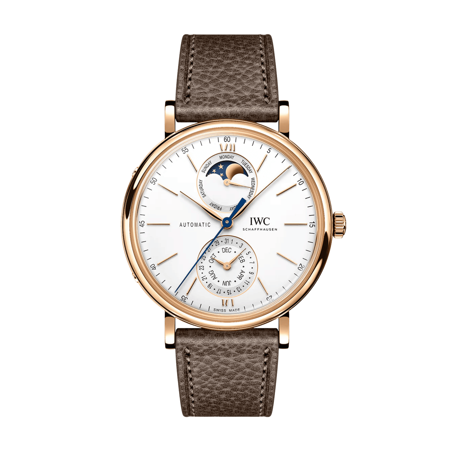 562521be65101e214590ace966a44e6d.png Portofino Complete Calendar Rose Gold Silver Dial 41mm - Image 1