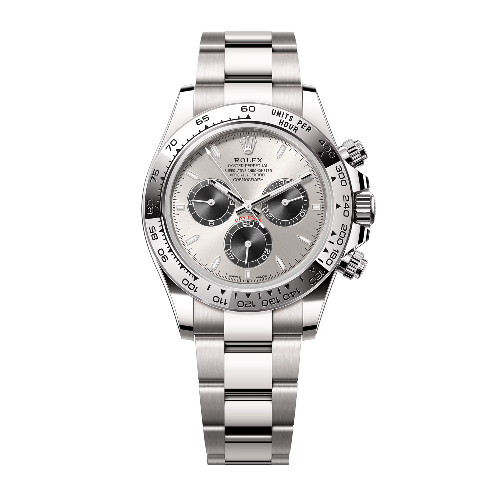 56aa47b15a820f20bb4bd1a811e2d986.png Daytona White Gold Silver Dial 40mm - Image 1