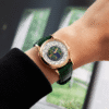 World Time Rose Gold Cloisonne Enamel USA Asia Map 39mm - Image 3