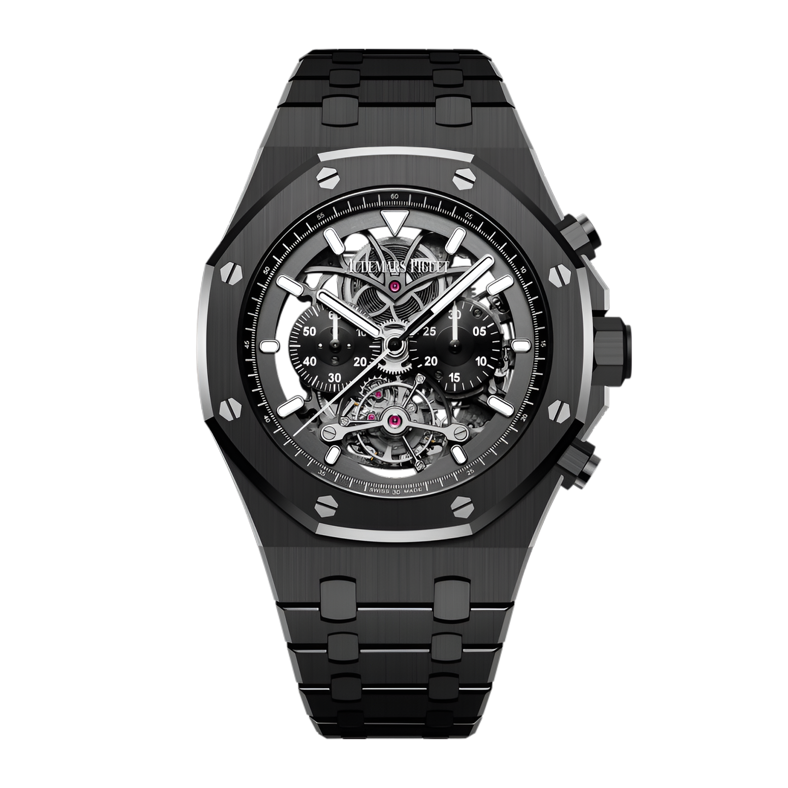 590497e229a2c827048eab997b1b4560.png Royal Oak Tourbillon Chronograph Titanium Ceramic Openworked Dial 44mm - Image 1