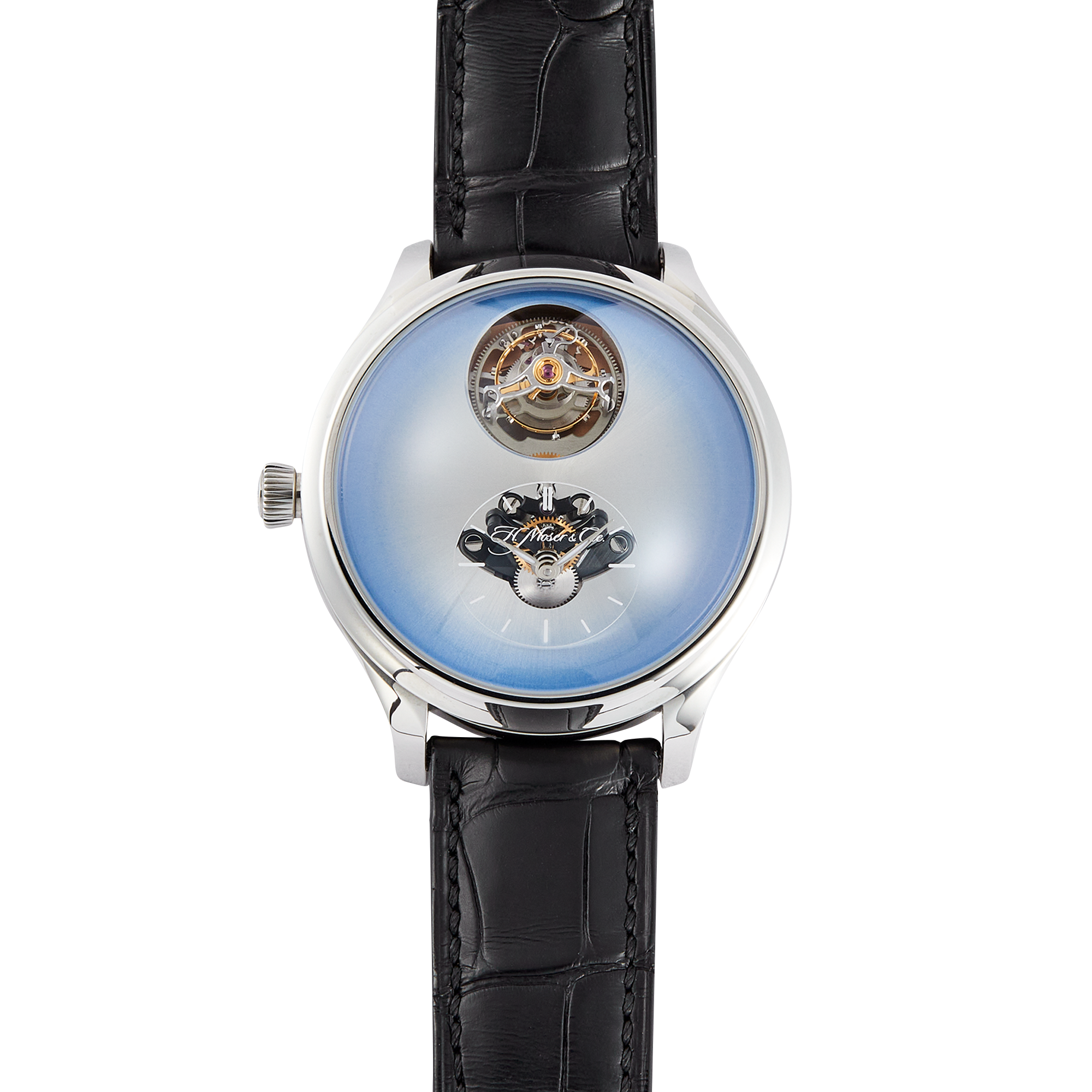5cd4cb1044a81bcb6e1b9b397e204b9a.webp H.Moser x MB&F Endeavour Cylindrical Tourbillon Steel Ice Blue Dial 42mm - Image 1