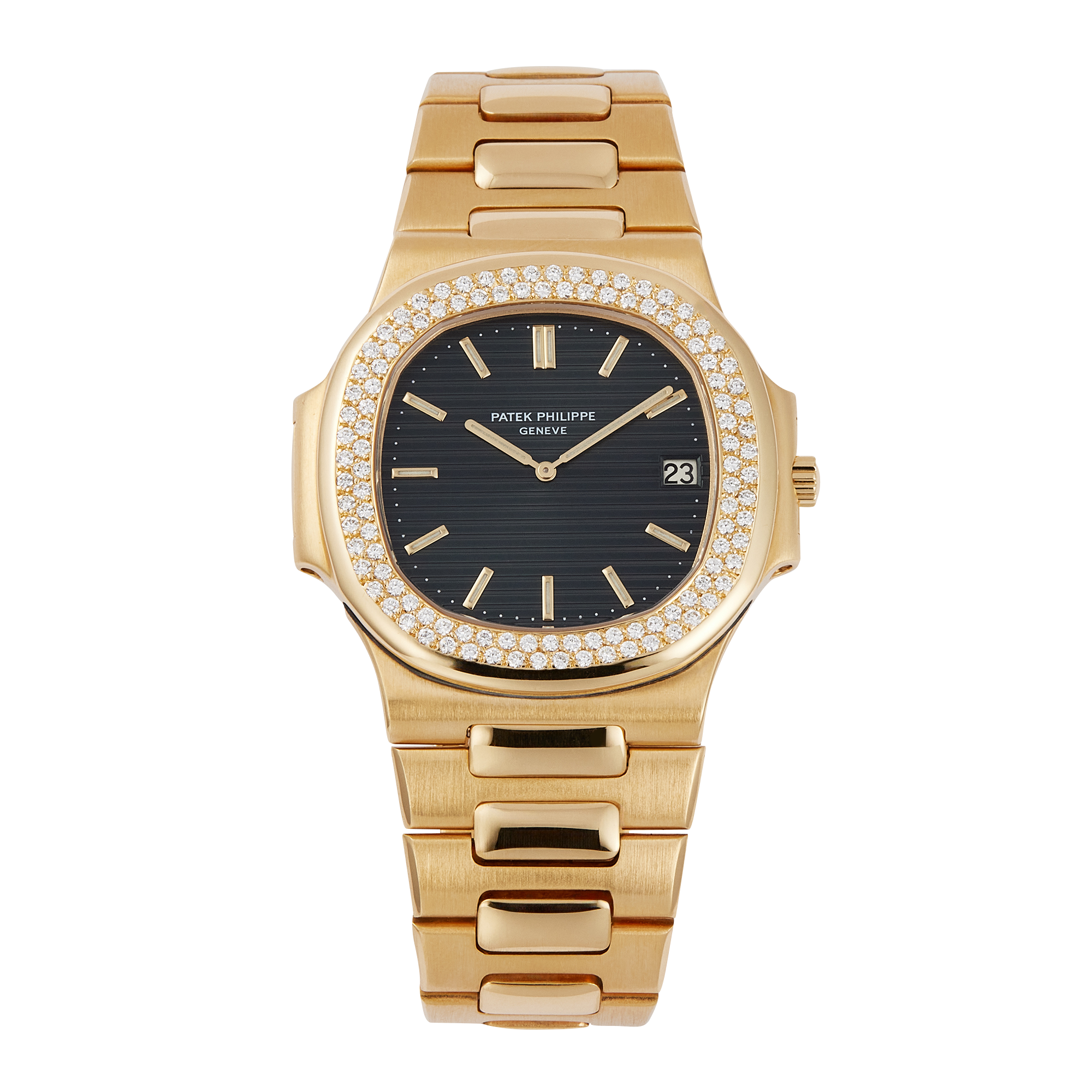 5d05d8d0cb6098a4aa97b6221720588e.webp Vintage Nautilus Yellow Gold Diamond Black Dial 40mm - Image 1