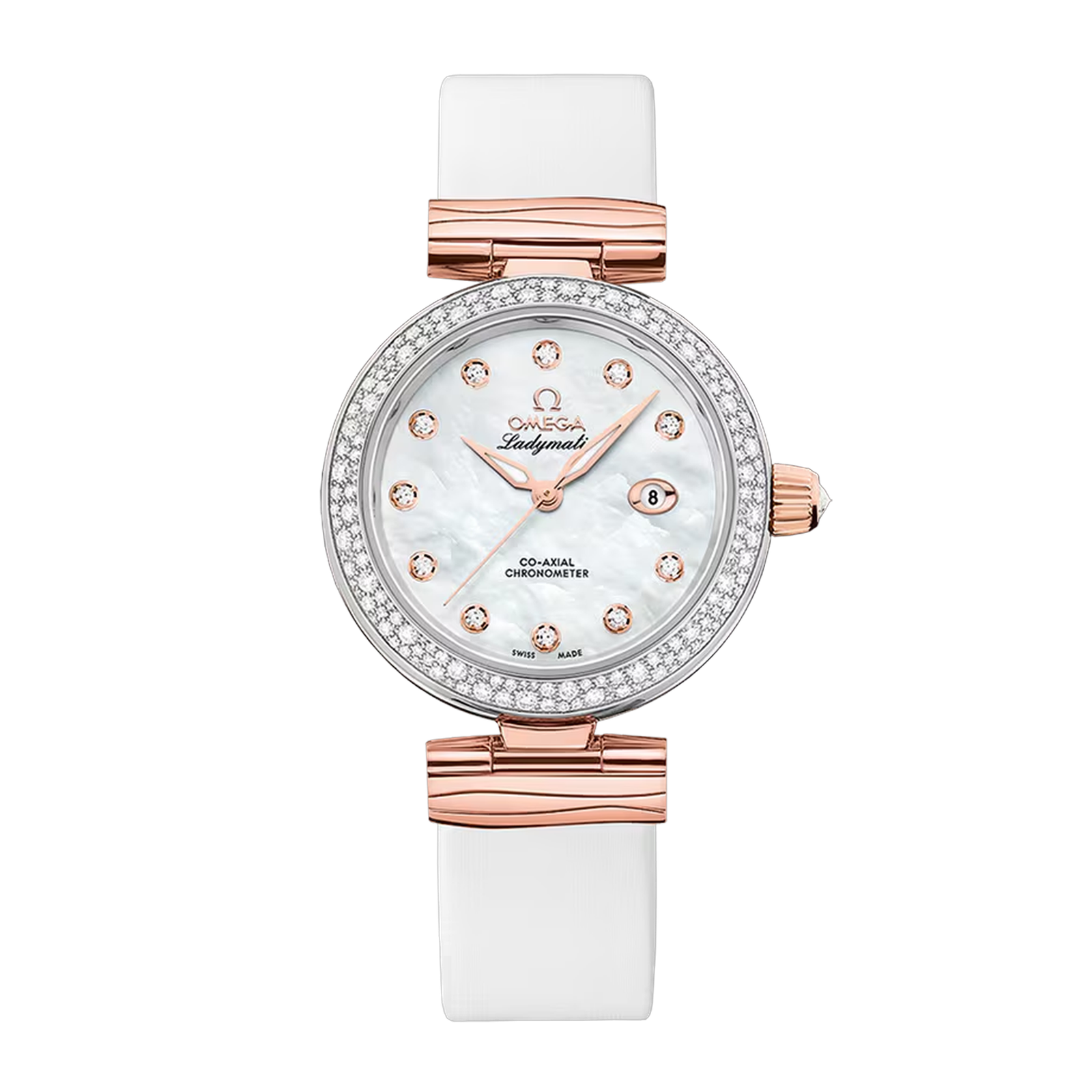 5d308ae8001c9604e2bdc8745f95c293.png LadyMatic Rose Gold & Steel Diamond Mother of Pearl Dial 34mm - Image 1