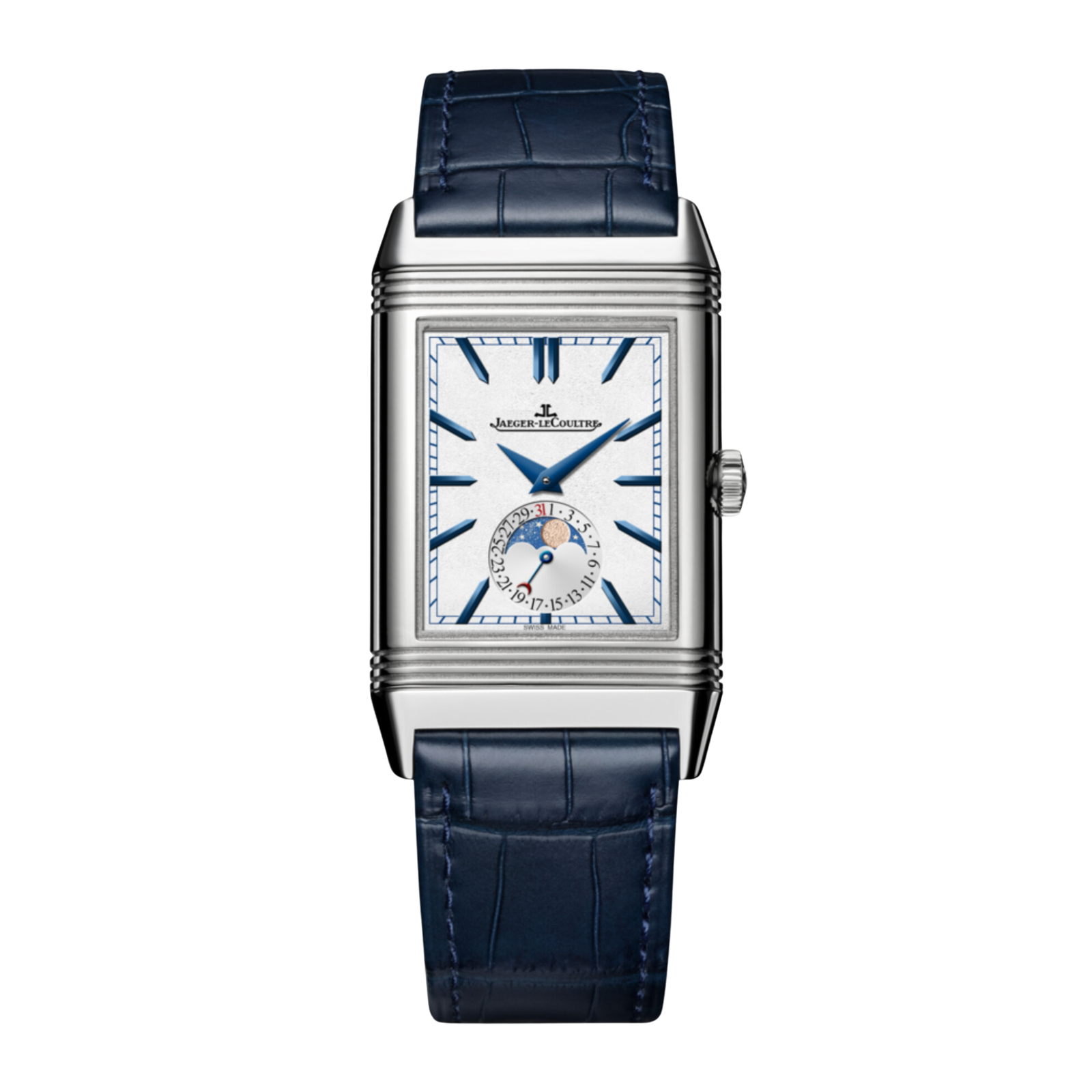 5d34b9555caccfc05bcbf93e7bfac2f7.png Reverso Tribute Moon Steel Silver Dial 30mm - Image 1
