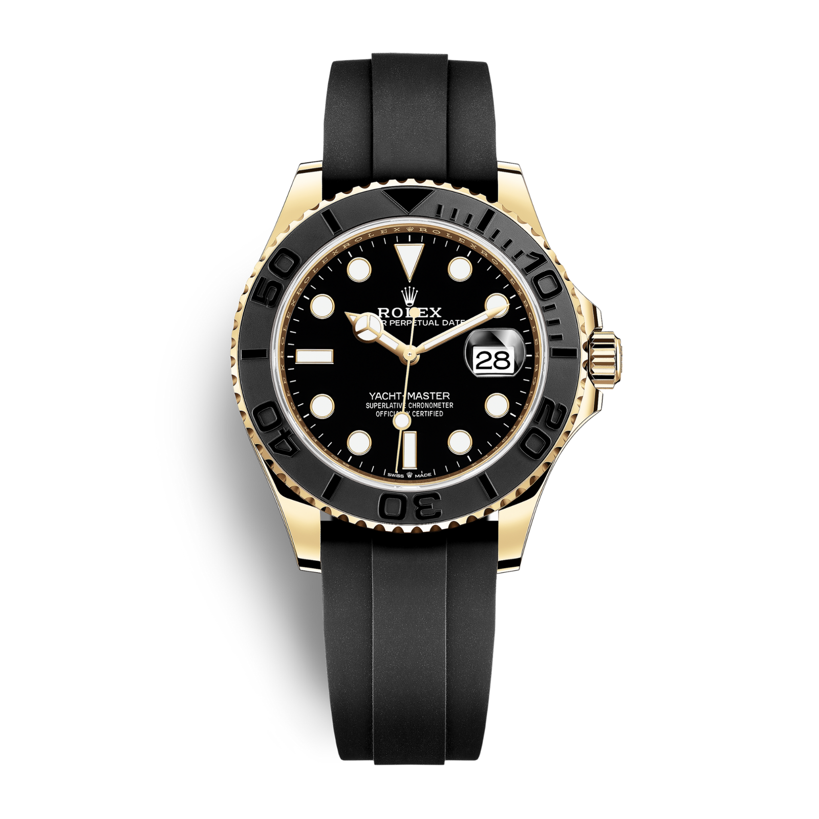 5dc231e8f1f6b468e77226a20fedd95a.png Yacht-Master Yellow Gold Black Dial 42mm - Image 1