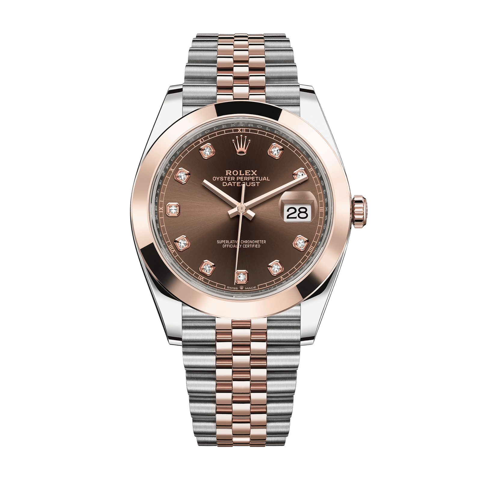 61c535b5ac858432f8f77a8f42a55070.png Datejust Rose Gold & Steel Jubilee Brown Dial 41mm - Image 1