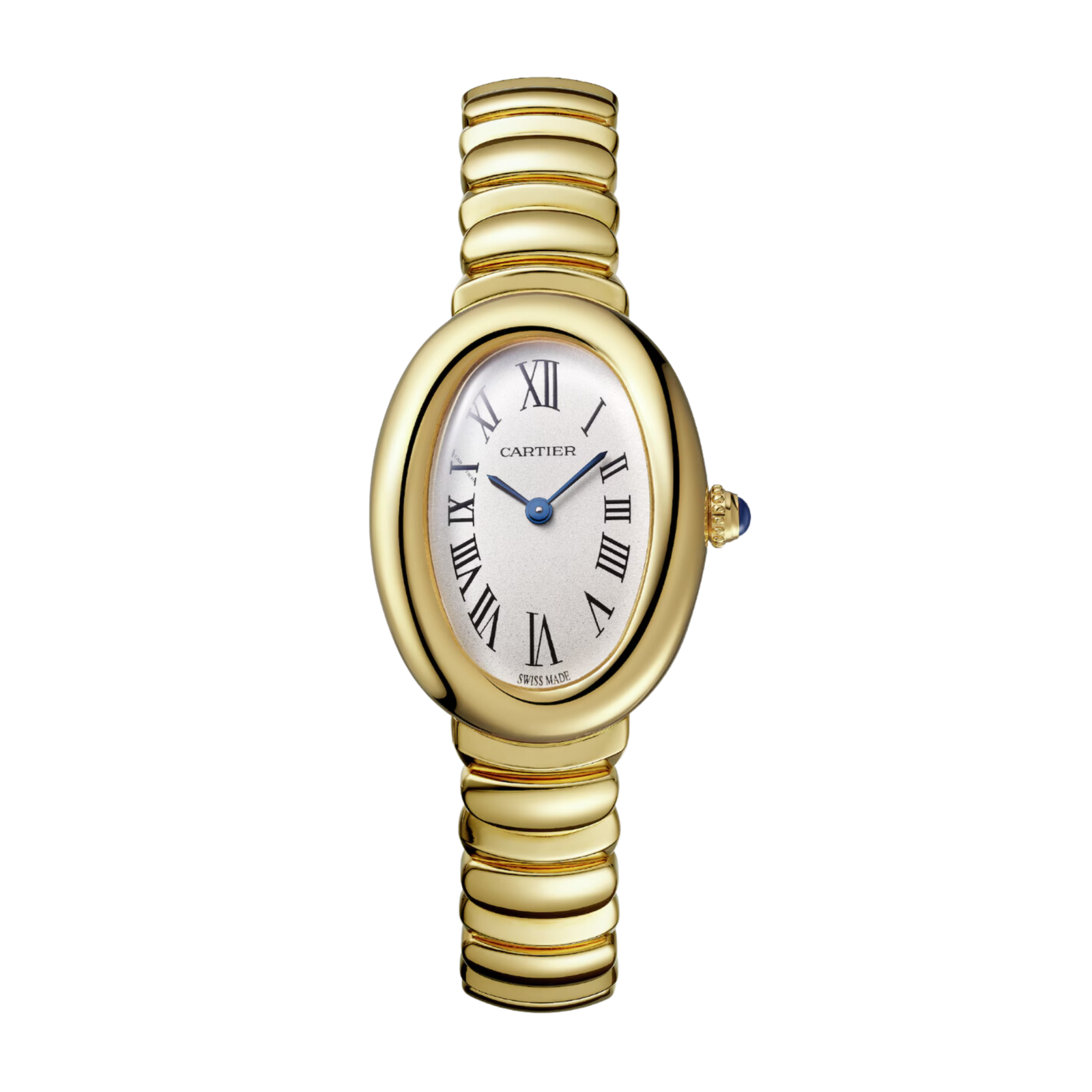 63f58443ae7bb301fc17573bcf4bbc51.png Baignoire de Cartier Yellow Gold Silver Dial 23mm - Image 1