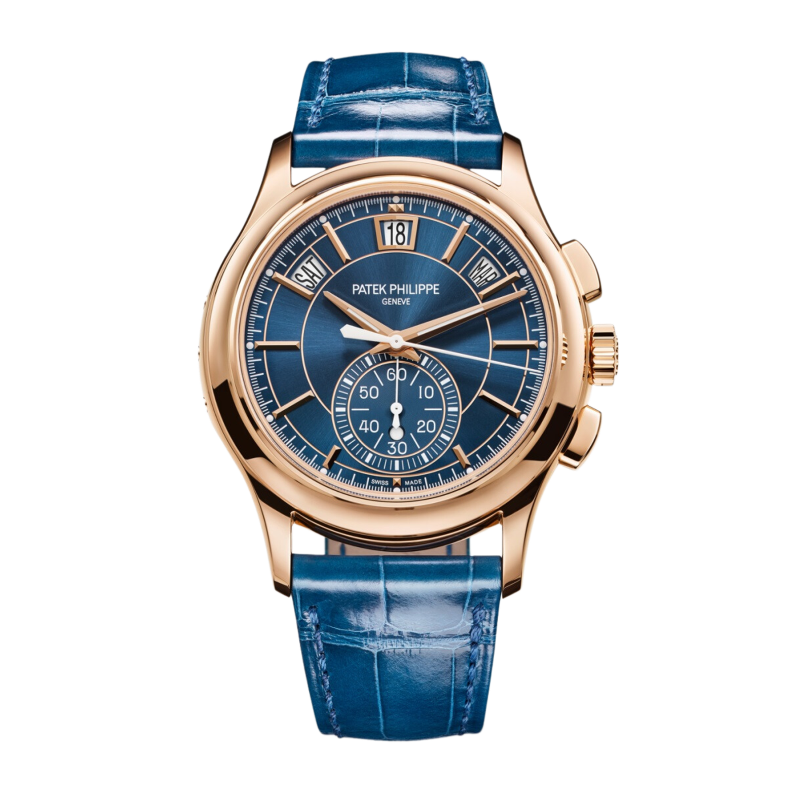 646862e50f8ec7bdef27bdb3a1ac212f.png Annual Calendar Chronograph Rose Gold Blue Dial 42mm - Image 1