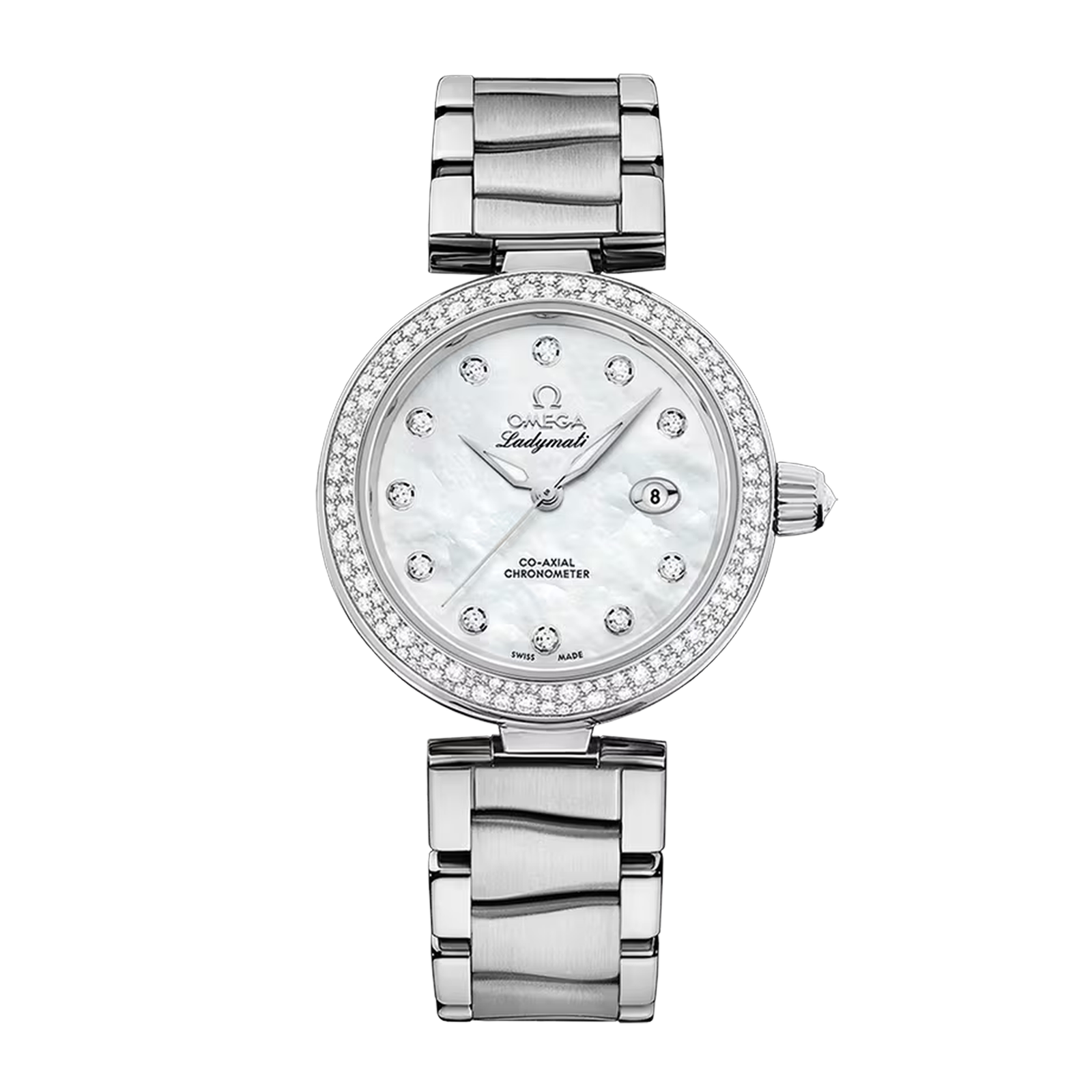 6557d82ca70934c60621be2efc22b99b.png LadyMatic Steel Diamond Mother of Pearl 34mm - Image 1