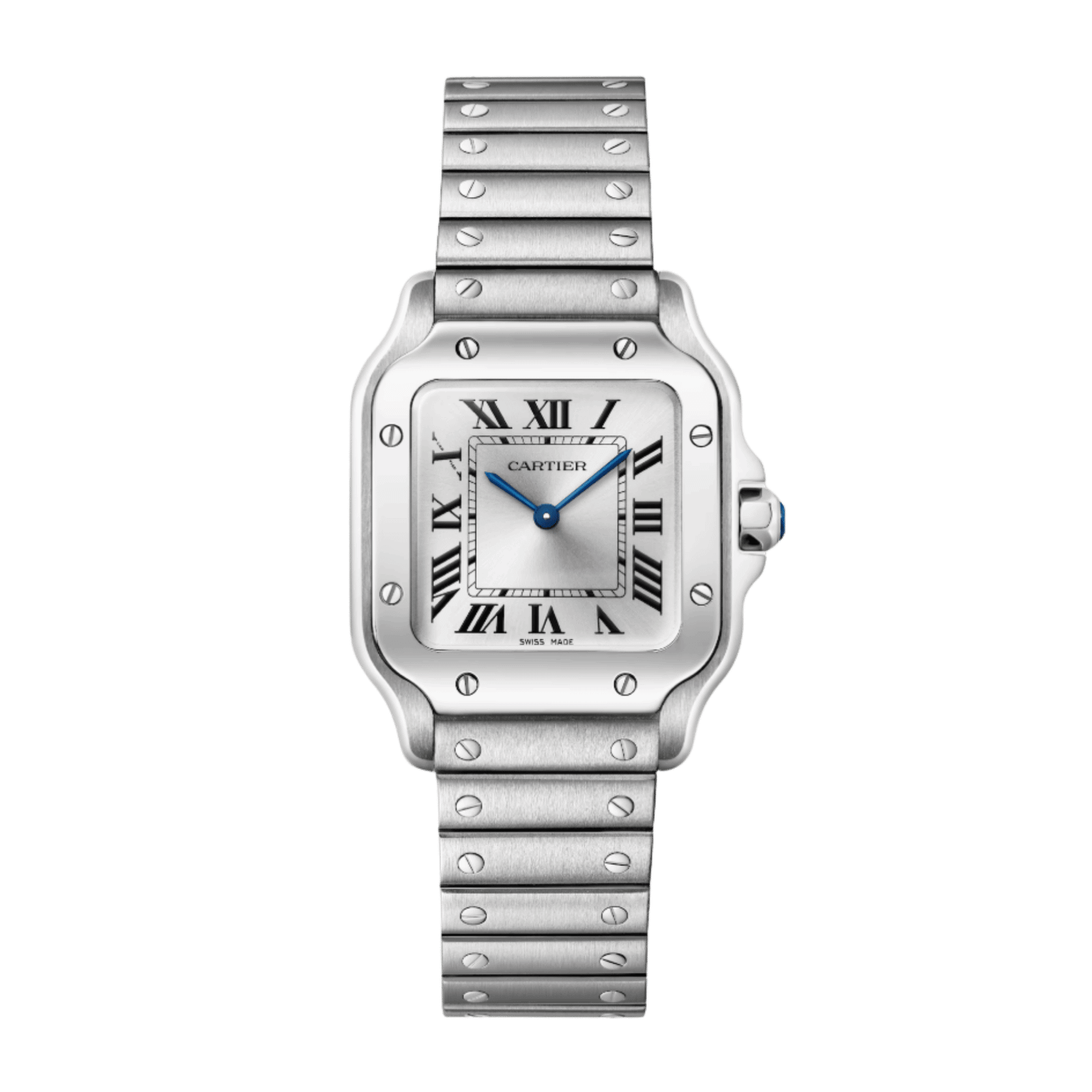 657cfea5dad697cbf4e8471c751b936f.png Santos de Cartier Steel Silver Dial 34mm - Image 1