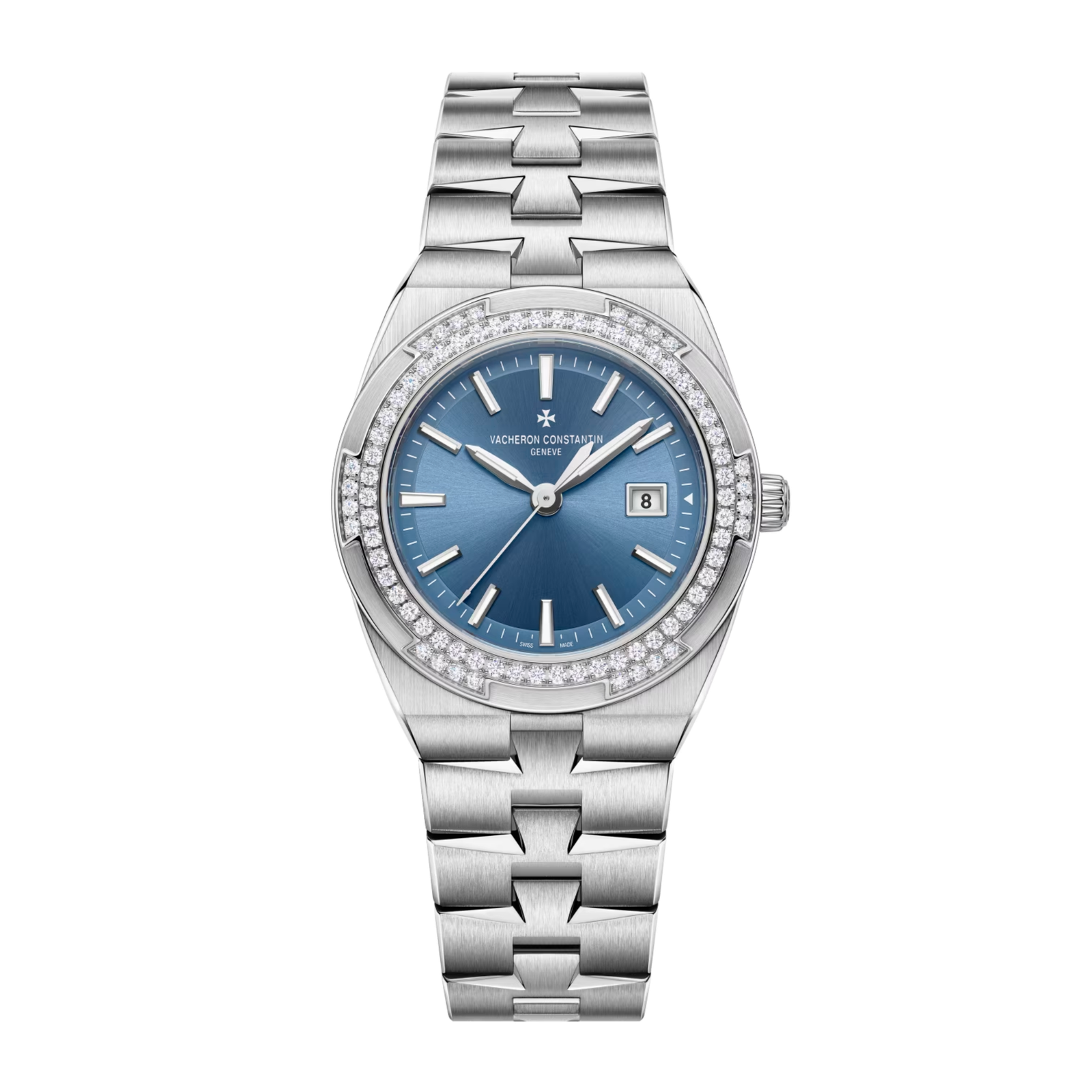 6646870f2fff1858bbe52cf50d82c271.png Overseas Quartz Steel Diamond Blue Dial 33mm - Image 1