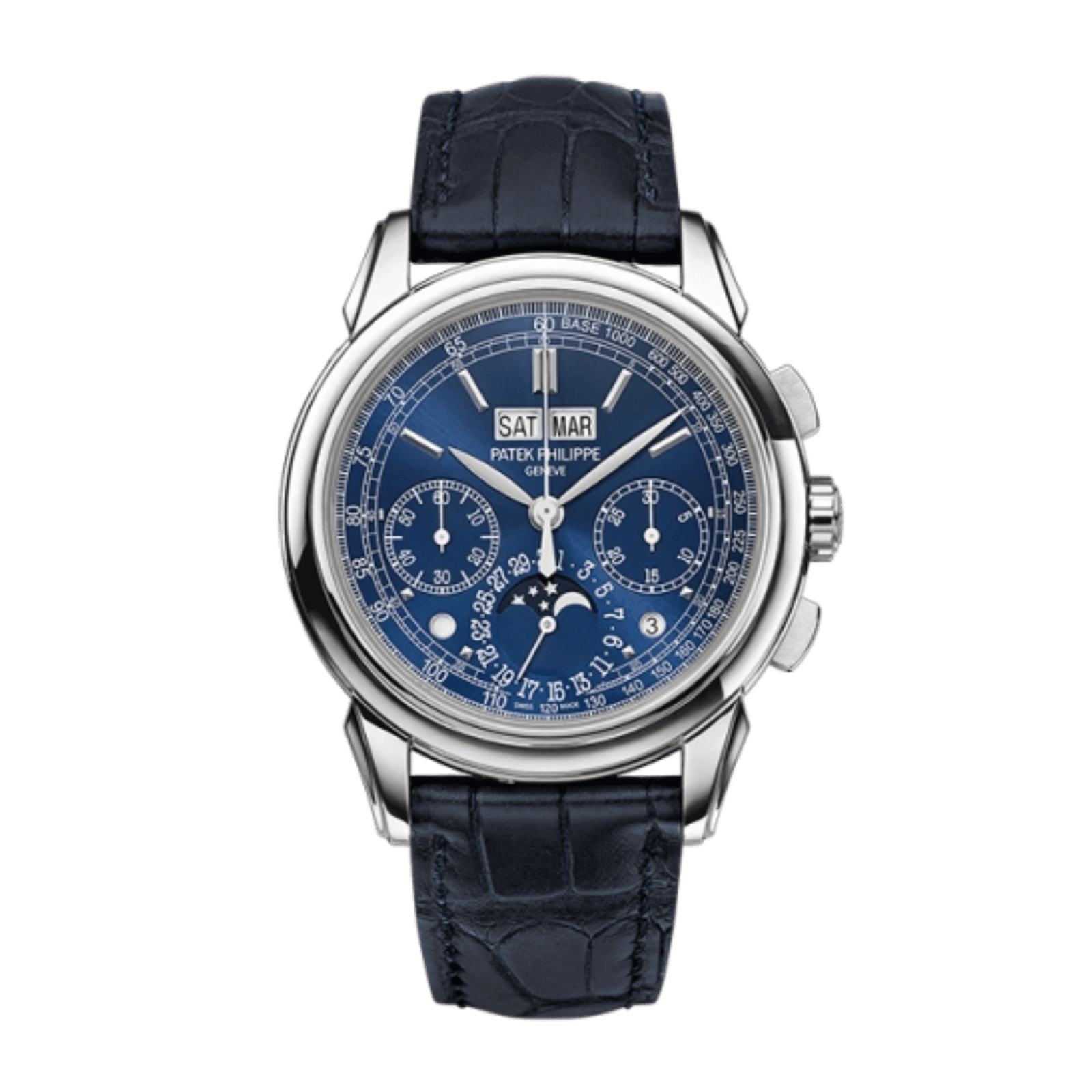 6687d9feaf385942a22c41b65b2c01c4.png Perpetual Calendar Chronograph White Gold Blue Dial 41mm - Image 1