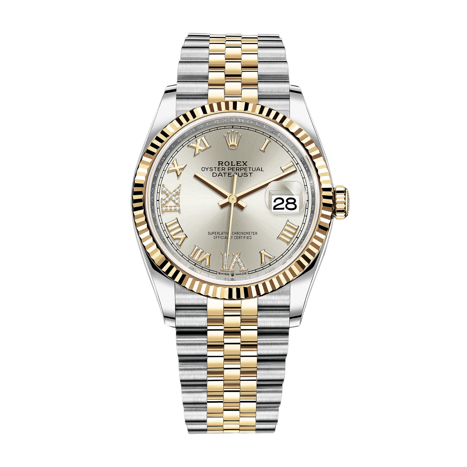 673a23c772b5f46be1c7556afbed074a.png Datejust Yellow Gold & Steel Silver Dial 36mm - Image 1