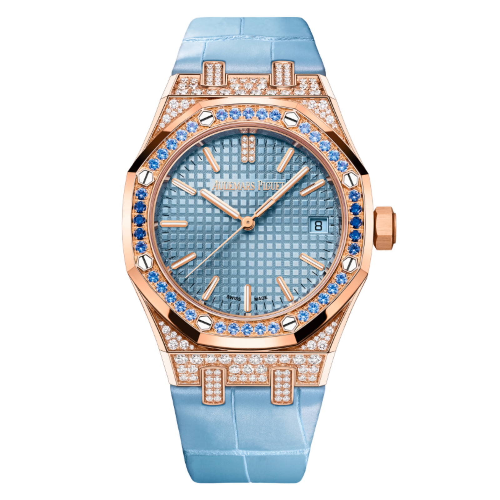 68e3365908e2bc74a5e7fa3bdd587f05.png Royal Oak Selfwinding Rose Gold Diamond Blue Dial 37mm - Image 1