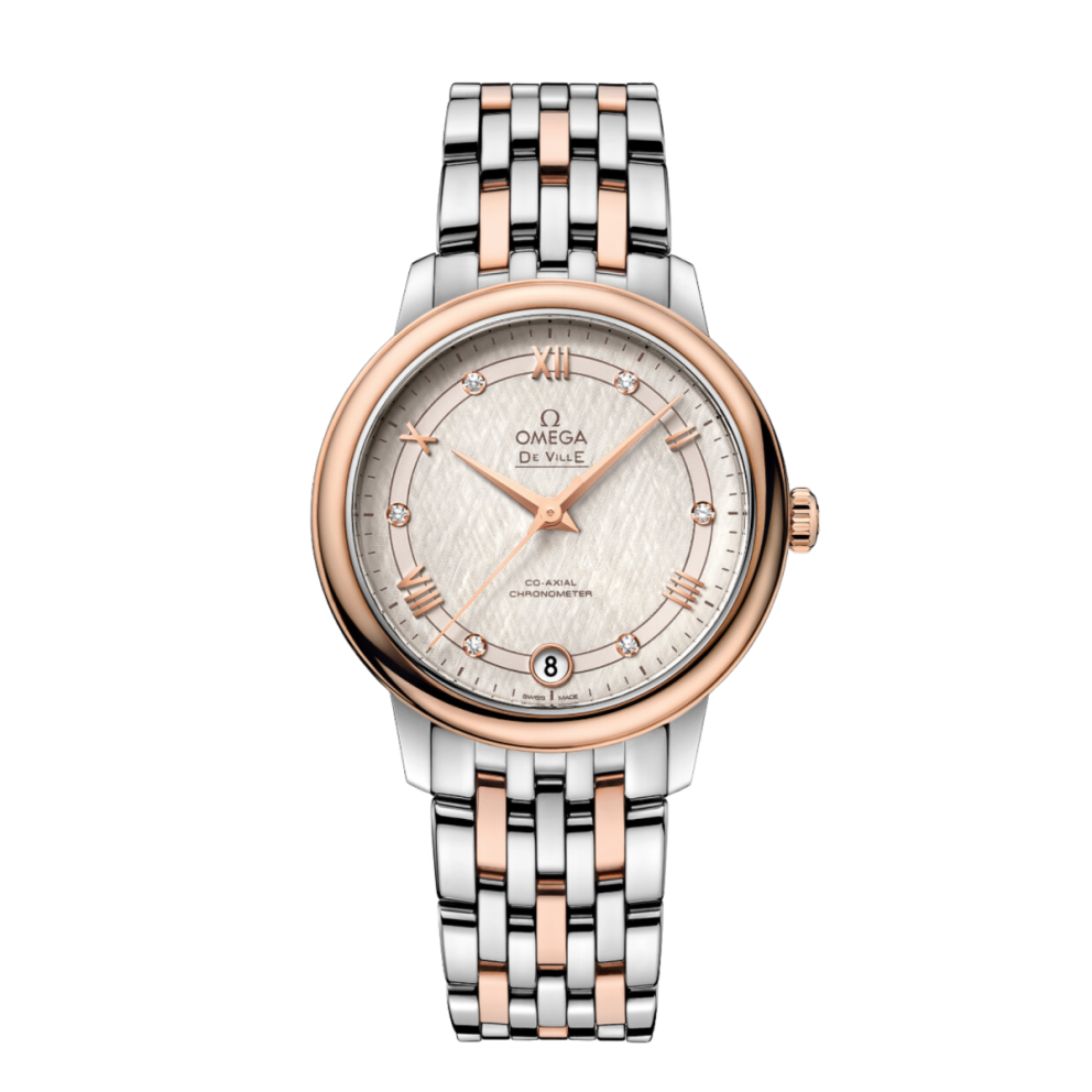 6a3ea14373669278808689fe628c70eb.webp De Ville Prestige Rose Gold & Steel Silver Dial 32mm - Image 1