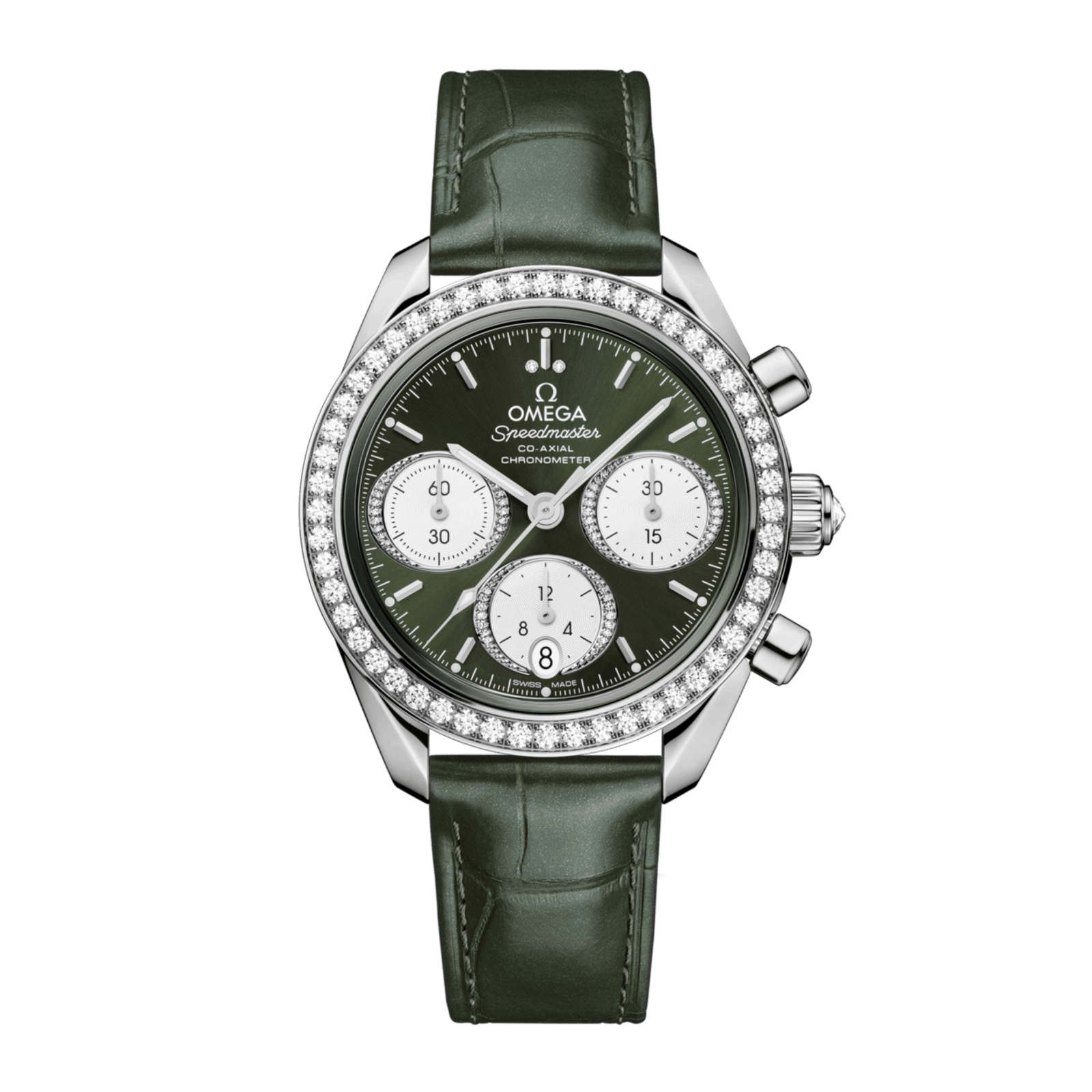 6a647a0201c4e8d96af1bf29ae469c79.png Speedmaster Steel Diamond Green Dial 38mm - Image 1