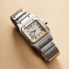 Vintage Santos Galbee Yellow Gold & Steel Silver Dial 28mm - Image 2