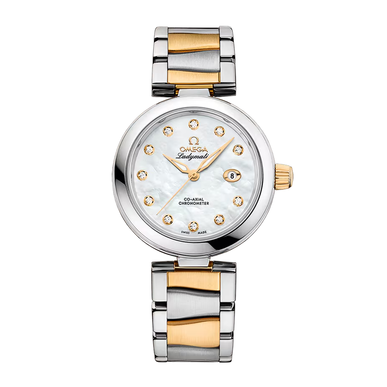 6bc51441077e2c78752a991676e140a5.png LadyMatic Yellow Gold & Steel Mother of Pearl Dial 34mm - Image 1