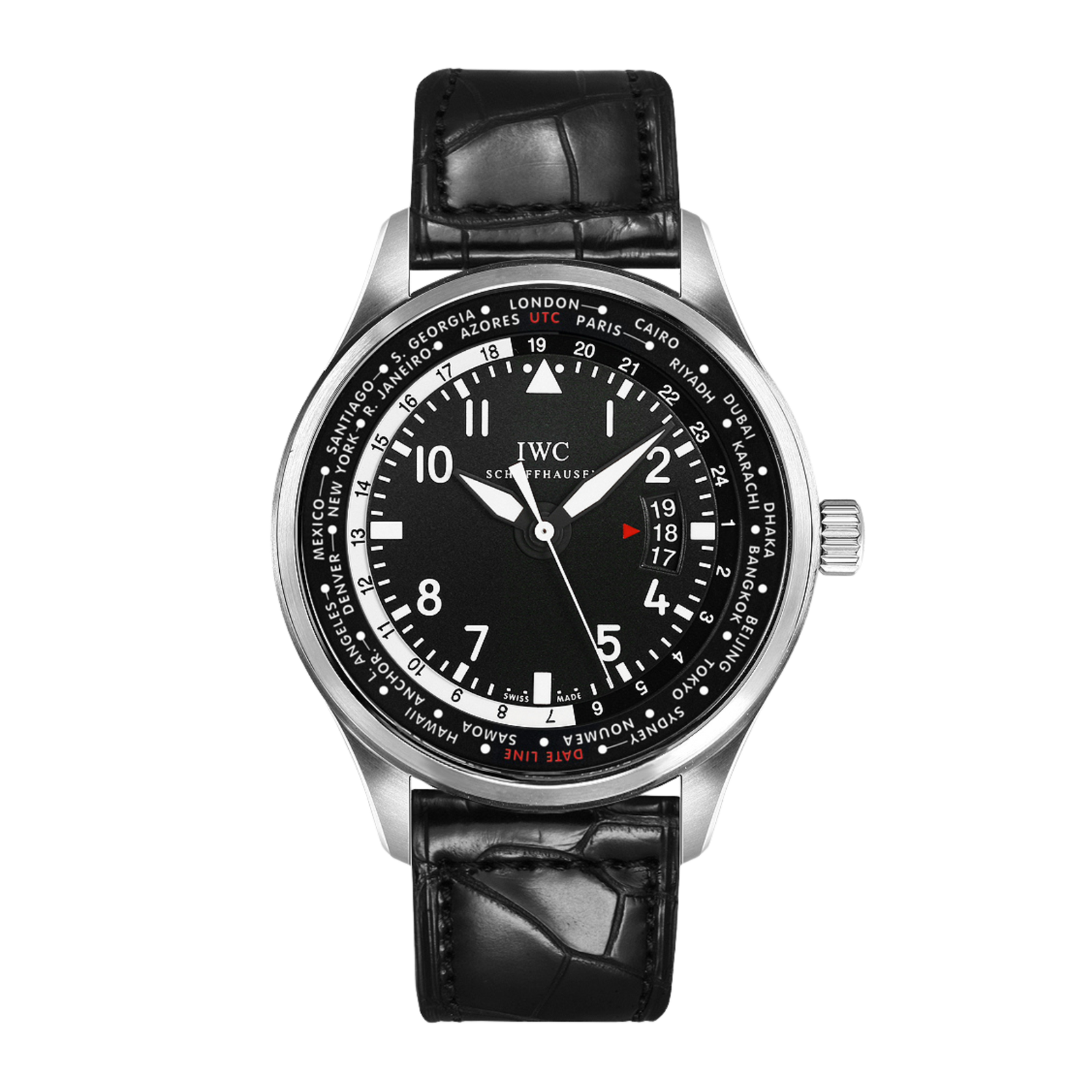 6fc72c192bbb95678eba19de2a962032.png Pilot World Time Steel Black Dial 45mm - Image 1