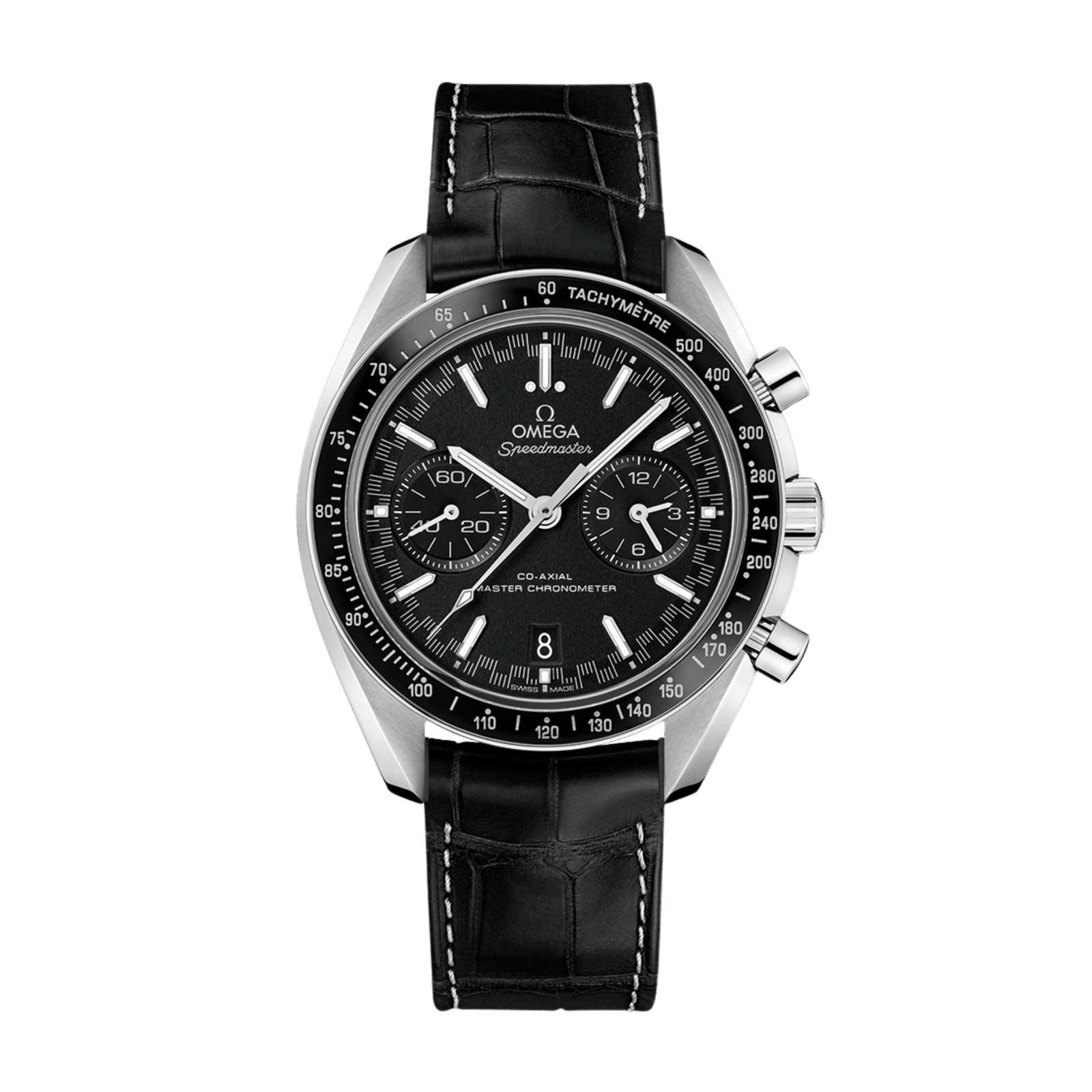 71562cb83b6ed3b2e539eb1ae5912fc7.png Speedmaster Racing Steel Black Dial 44mm - Image 1