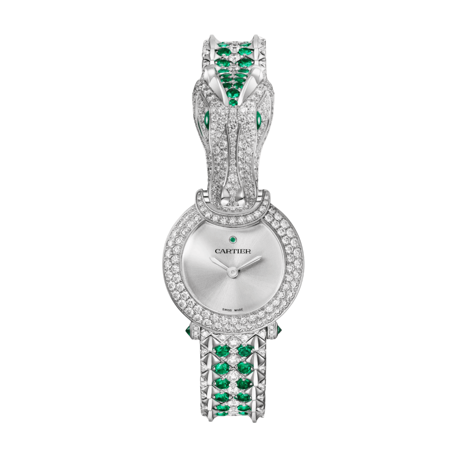 7366c504f447b53e1c55b9c13aed65bb.png Animalière White Gold Diamond & Emerald Silver Dial 23mm - Image 1