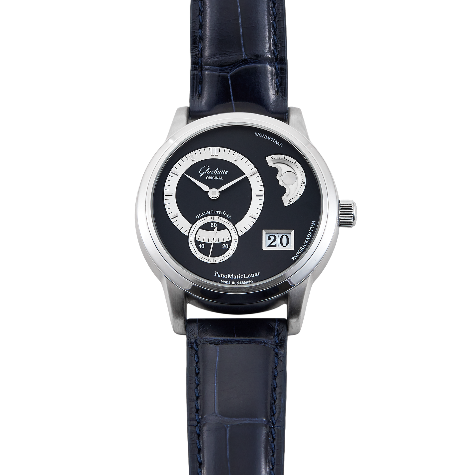7502cdc786d8a32d4590c38b5c40ea68.png PanoMaticLunar Platinum Black Dial 40mm - Image 1