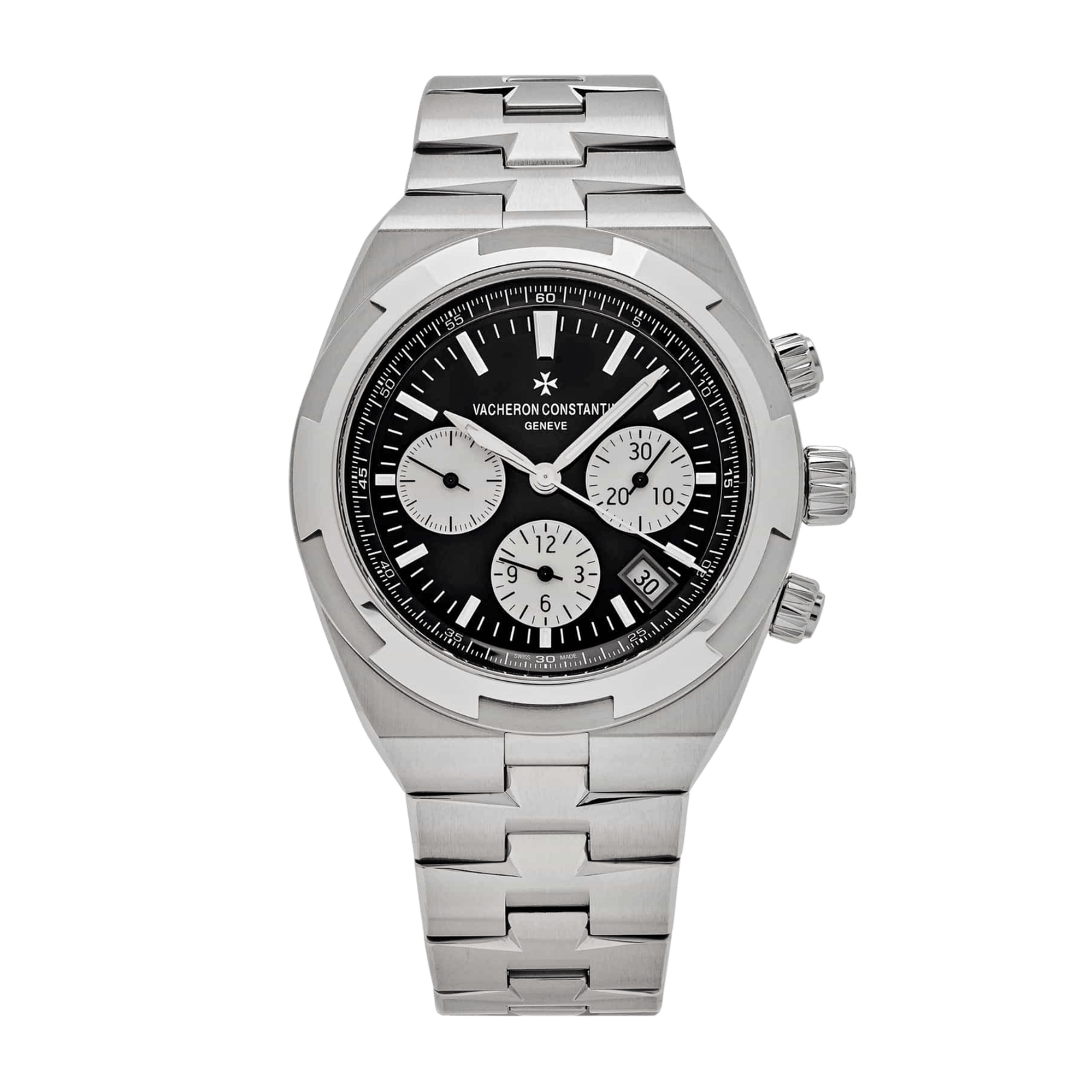 75317f46c825f60f119d63cea64a495f.png Overseas Chronograph Steel Black dial 42mm - Image 1