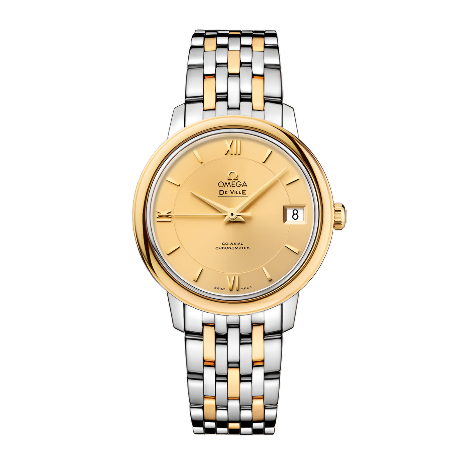 7789bb11ce0a49f2aa6aada8a535ea3f.png De Ville Yellow Gold & Steel Champagne Dial 32mm - Image 1