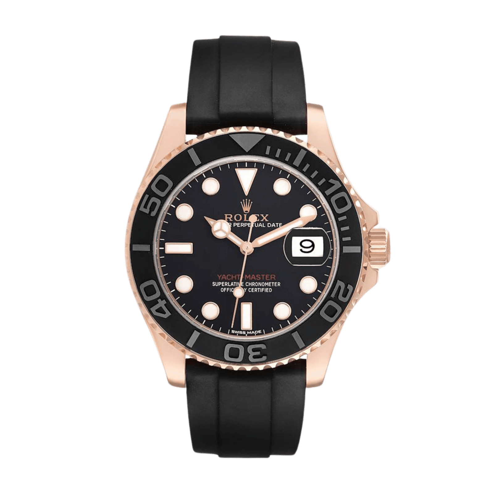 77d9c242dd9e3c738261d976aaec5761.png Yacht-Master Rose Gold Oysterflex Black Dial 40mm - Image 1