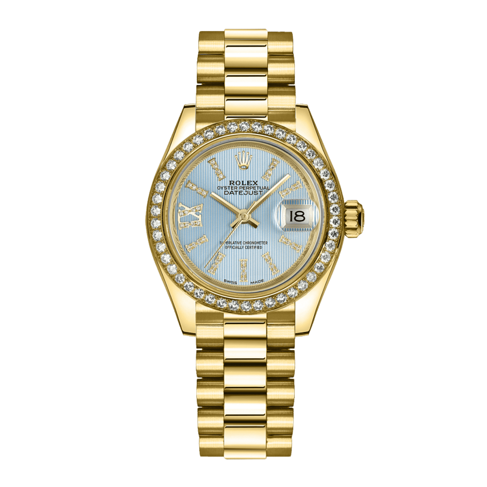 790e49c0cbd5b936e18f927638ebef5d.png Lady-Datejust Yellow Gold Diamond Blue Dial 28mm - Image 1