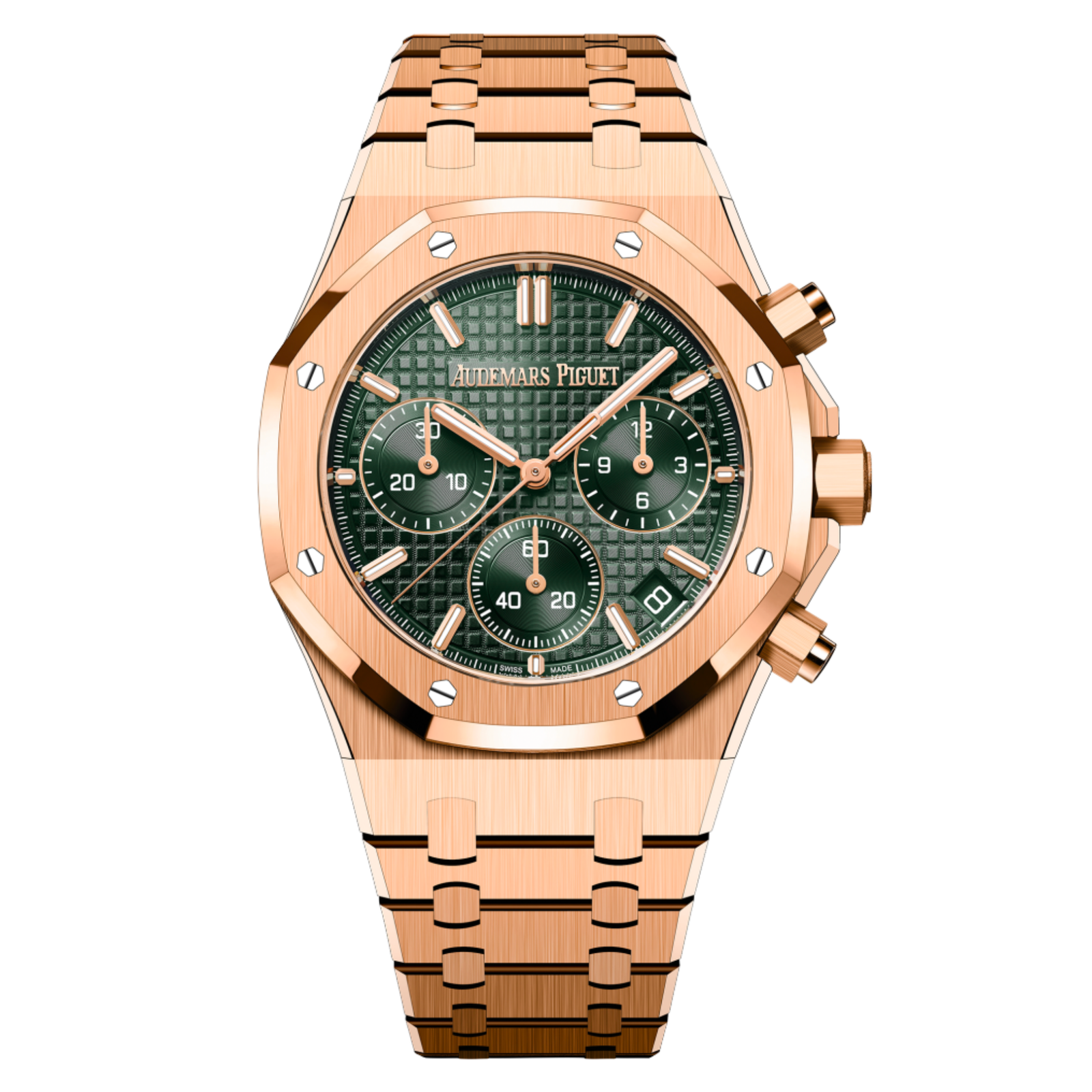 7b141b49b67f651c8b03a527017f079e.png Royal Oak Chronograph "50 Anniversary" Rose Gold Green Dial 41mm - Image 1