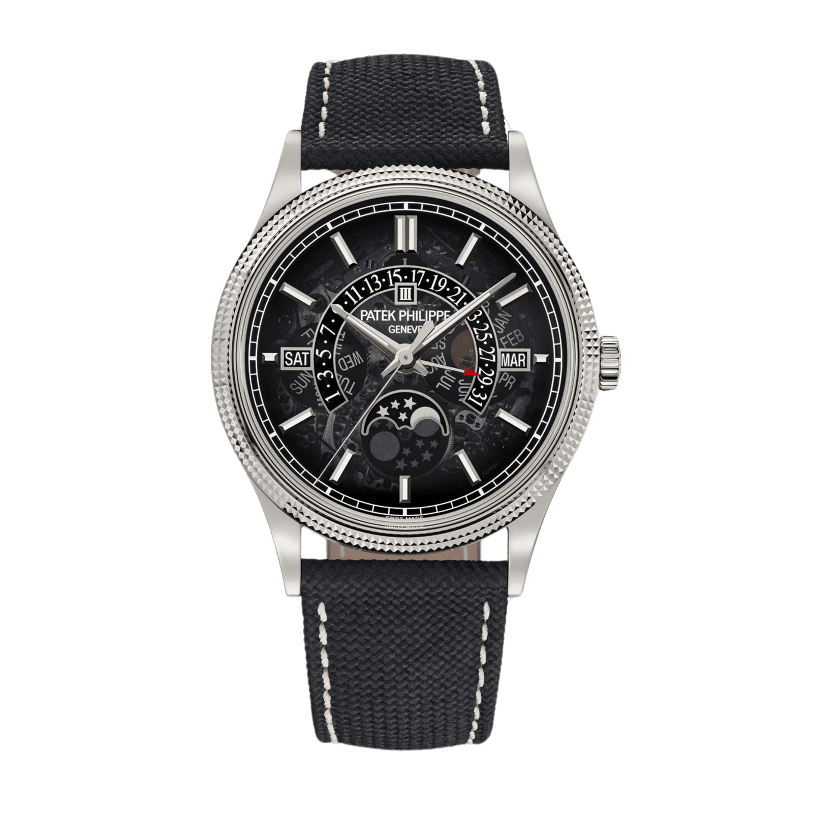 7f54623b2896ec80397be171ae96f202.png Perpetual Calendar White Gold Grey Skeleton Dial 39mm - Image 1