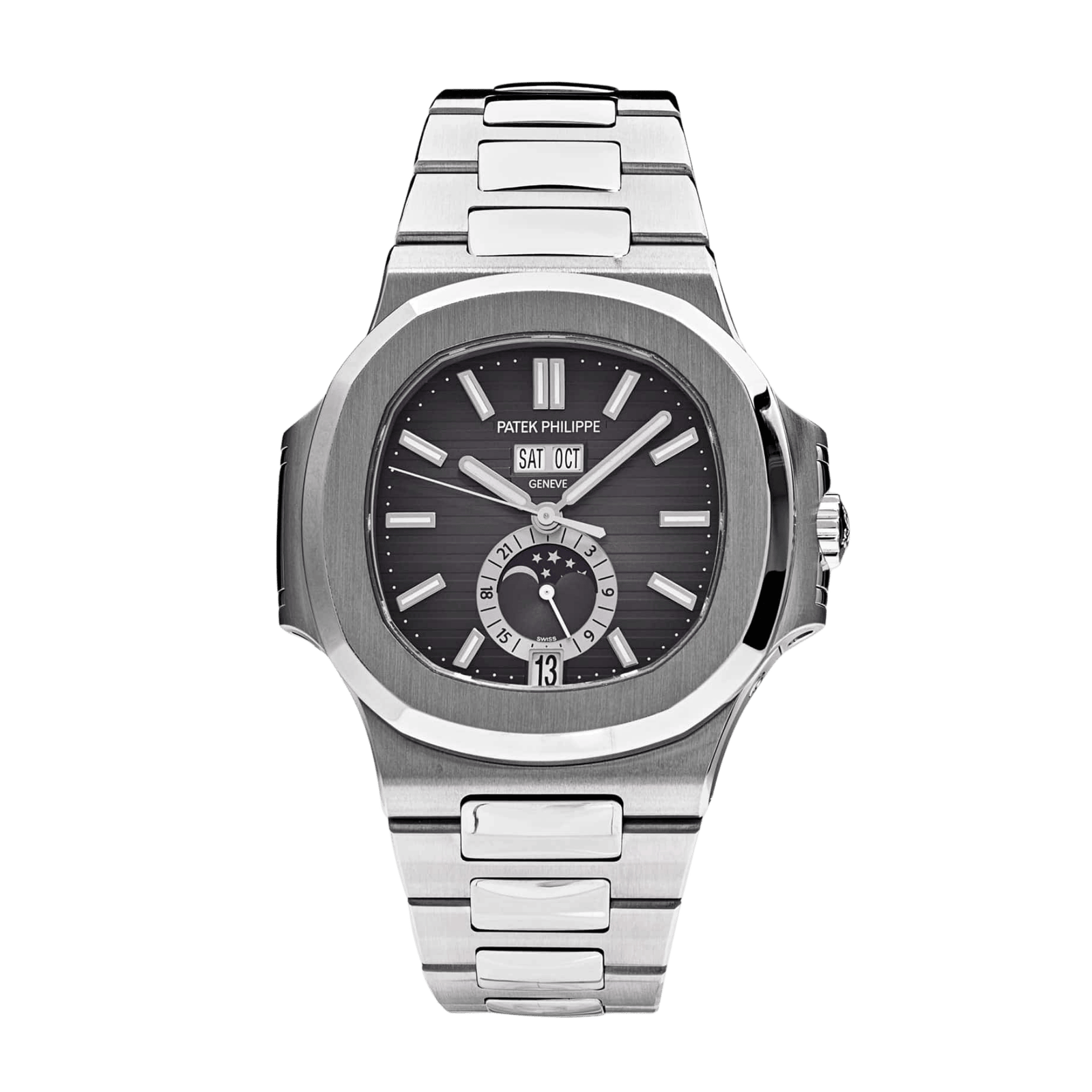 7f837b19ba7066c79fd104b02bbfaec6.png Nautilus Annual Calendar Steel Black Dial 40mm - Image 1