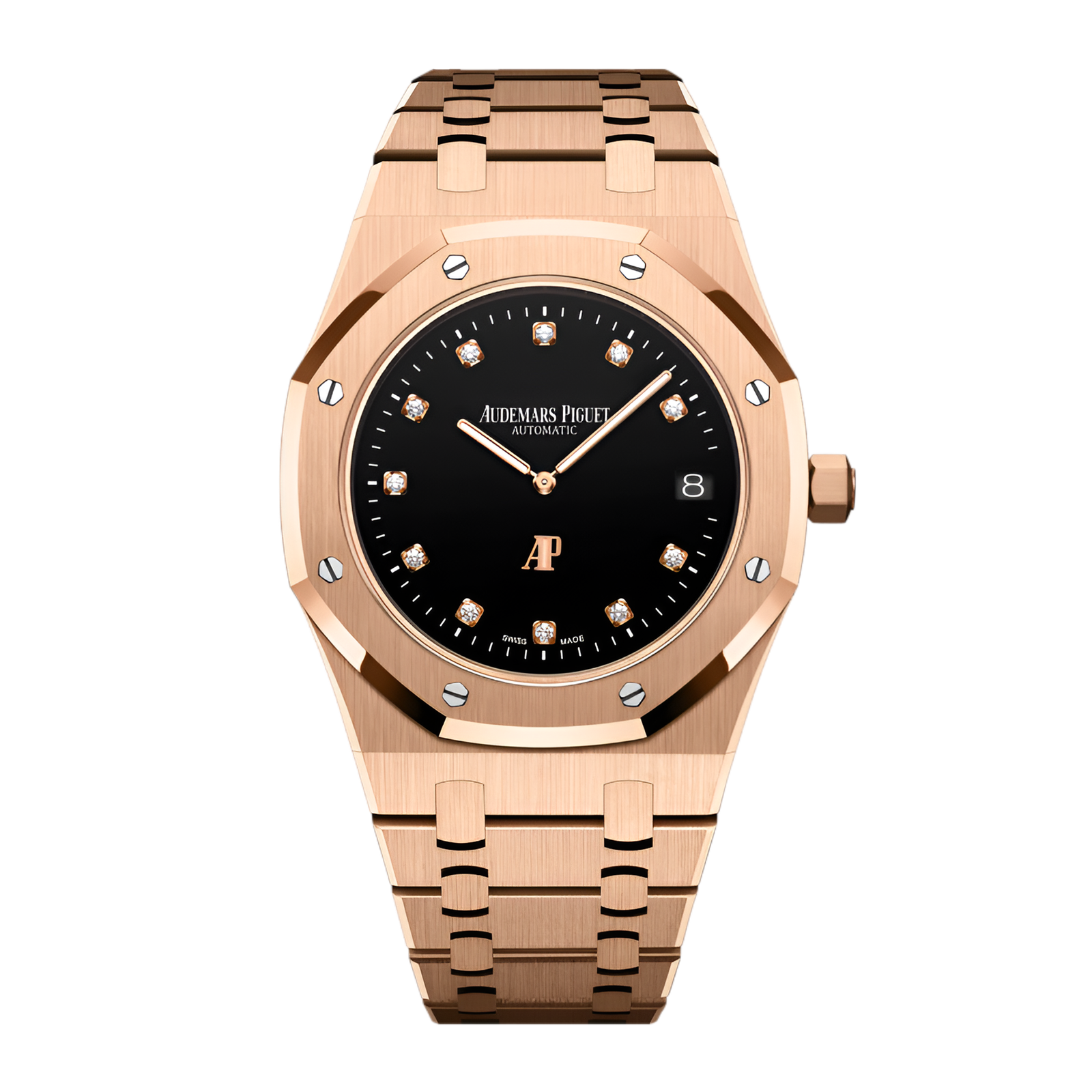 8385012296c67e0dab1068187b24de7a.png Royal Oak Extra-Thin Rose Gold Black Dial 39mm - Image 1