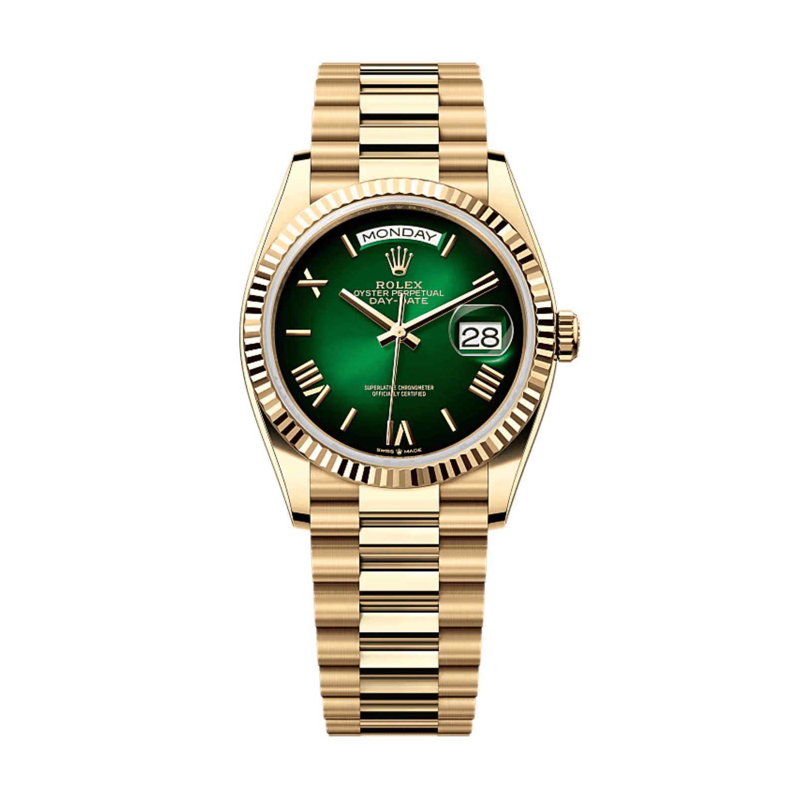 844a2d6c62b3804b6939a8d418b747cb.png Day-Date Yellow Gold Green Ombré Dial 36mm - Image 1